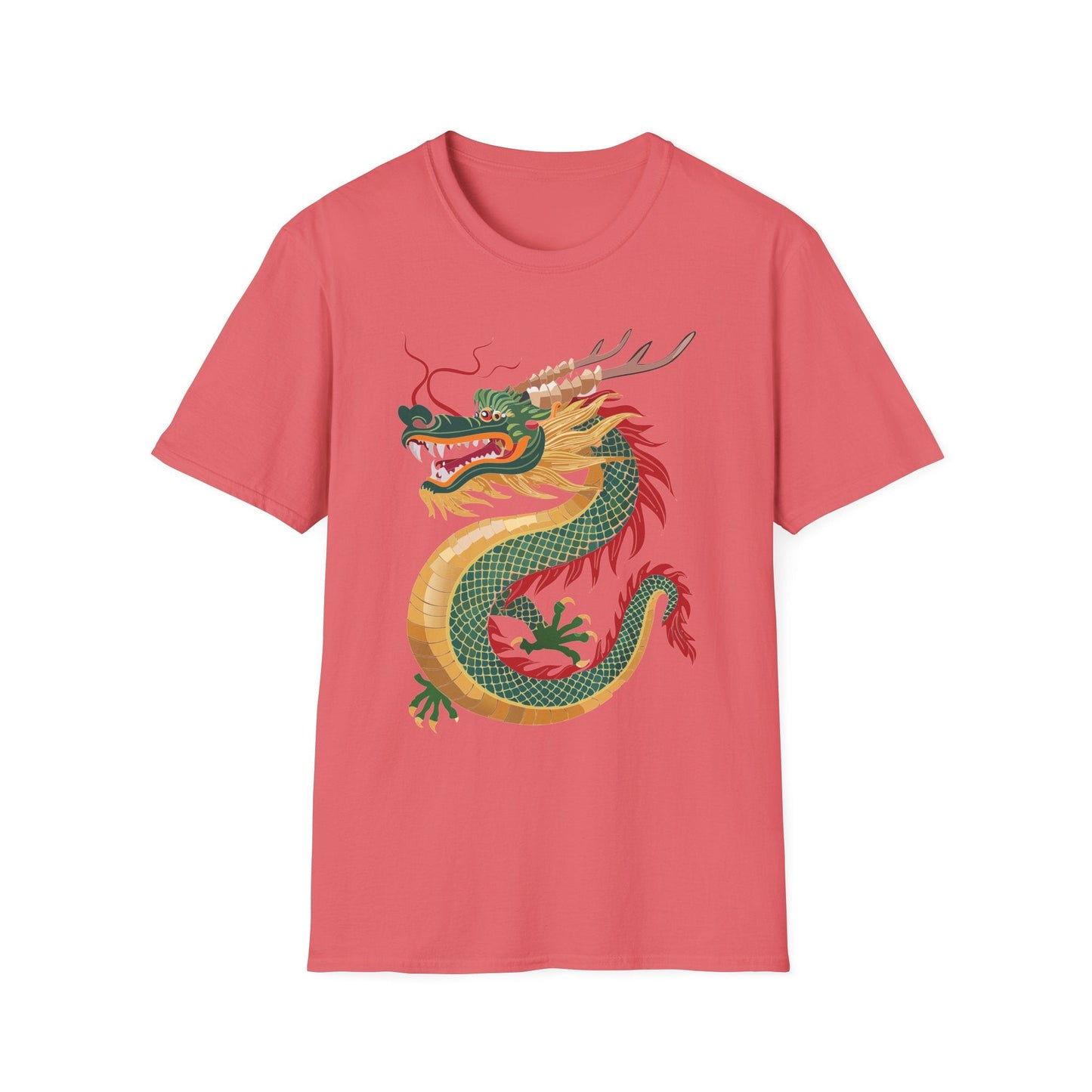 Dragon T Shirt Unisex Dragon Shirt With Animal Art Design Gildan Softstyle 64000 Tee