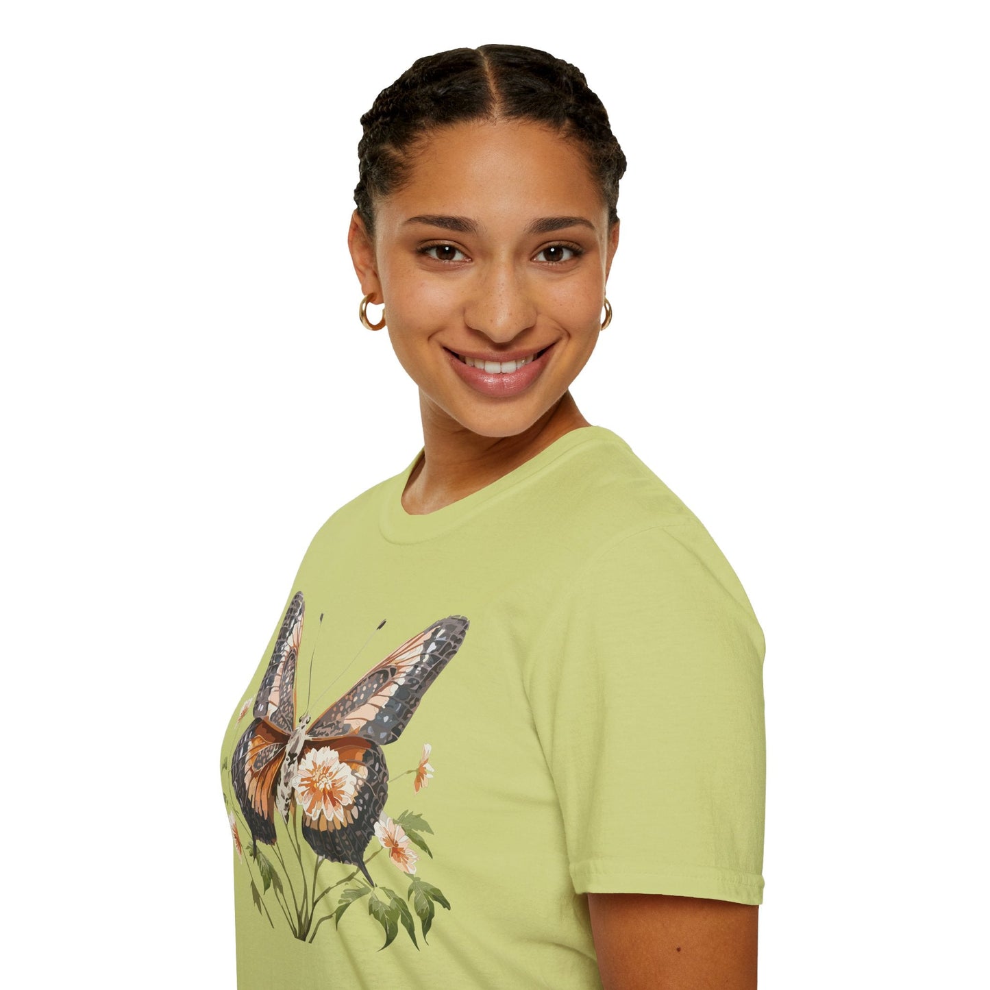 Butterfly T Shirt Unisex Softstyle Gildan 64000 Cotton Tee Monarch Print Comfort