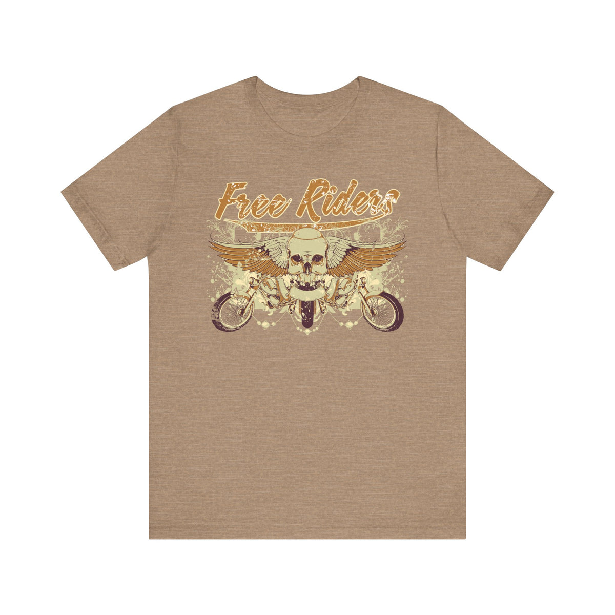 Free Riders Skull Motorcycle Tee Biker Graphic Art Design T-Shirt A-1