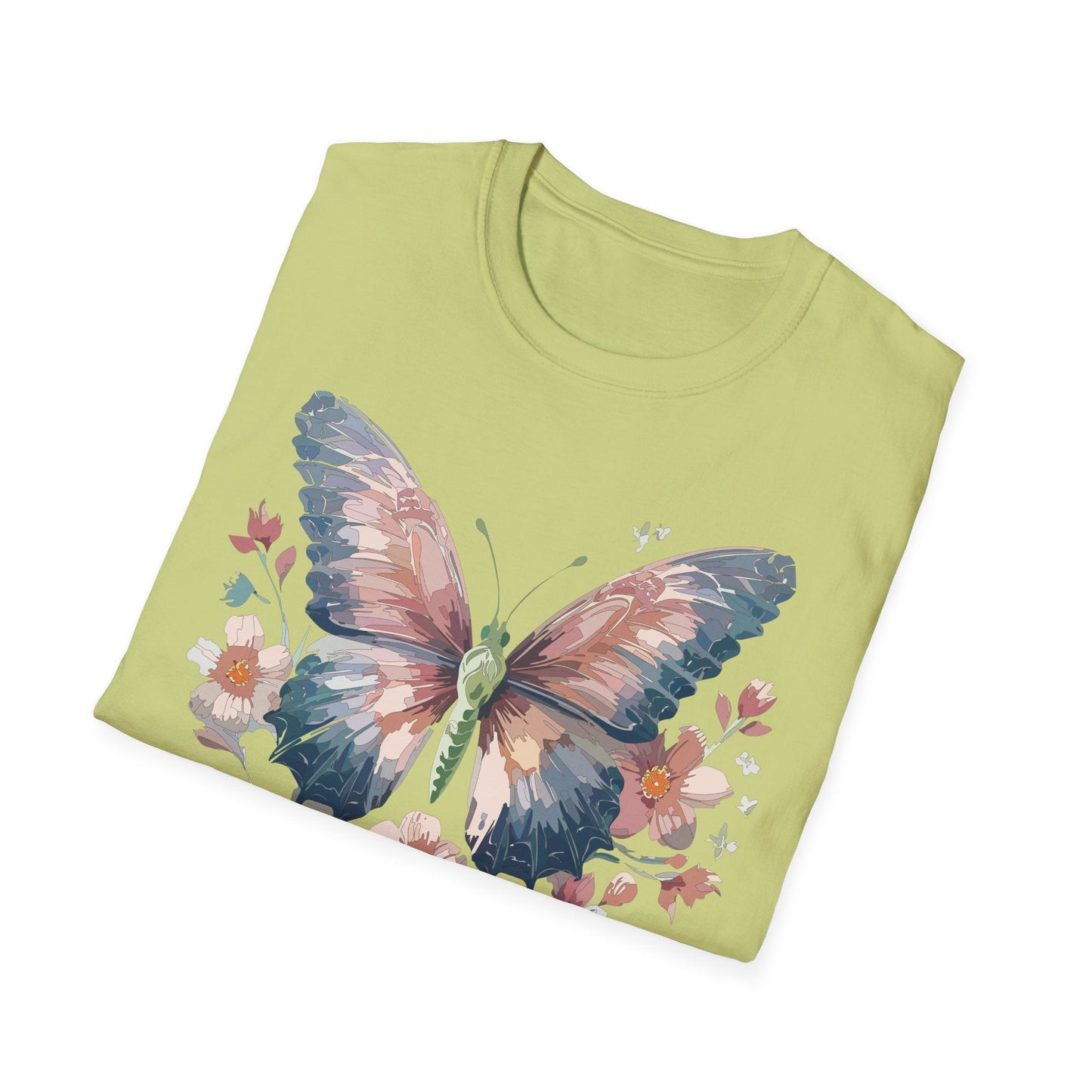 Butterfly Print T Shirt Monarch Unisex Gildan Softstyle 64000 Cotton Tee For Everyday Comfort