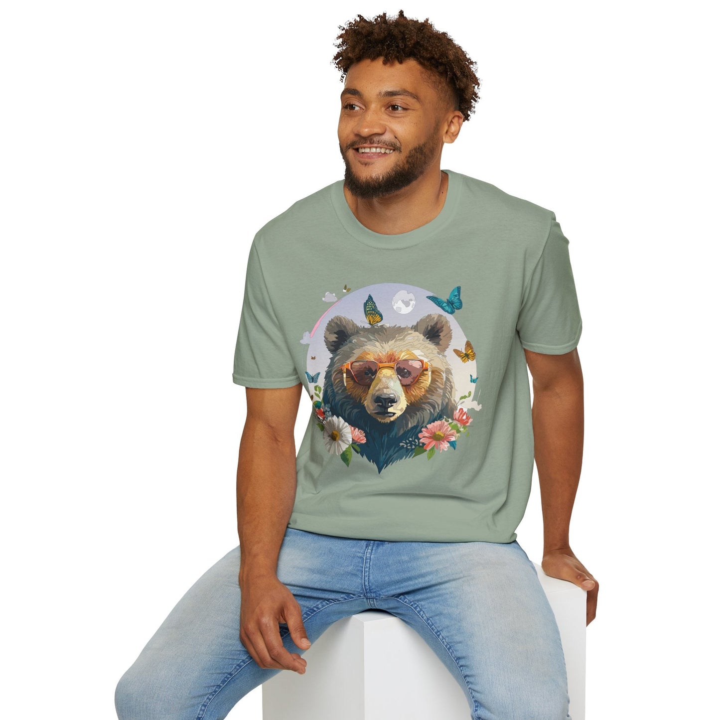 Bear T Shirt Unisex Softstyle Tee 100 Percent Ring Spun Cotton Gildan 64000 Comfortable Wear