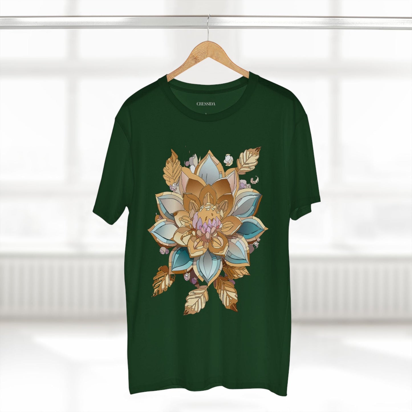 Floral Graphic T-Shirt Unisex 100 Cotton Art Design with Antique Flowers Tee 3