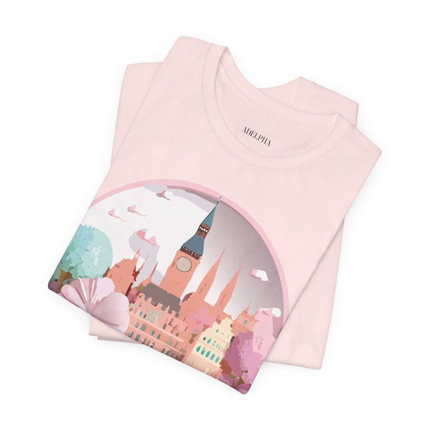 Prague Tourist Shirt Unisex Graphic Tee Featuring Vintage Inspired Art By Adelpha
