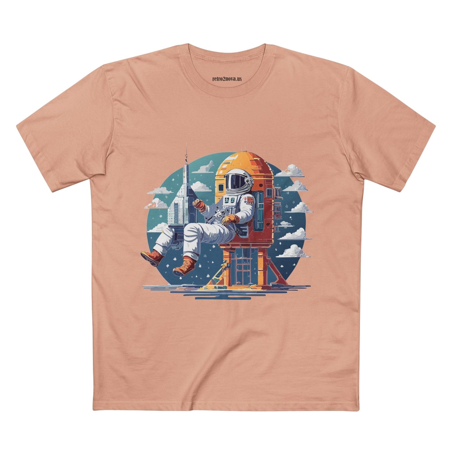Cosmos Astronaut Shirt Unisex Premium Cotton Tee CS43 Original Art Design Retro2Nova Art Collection