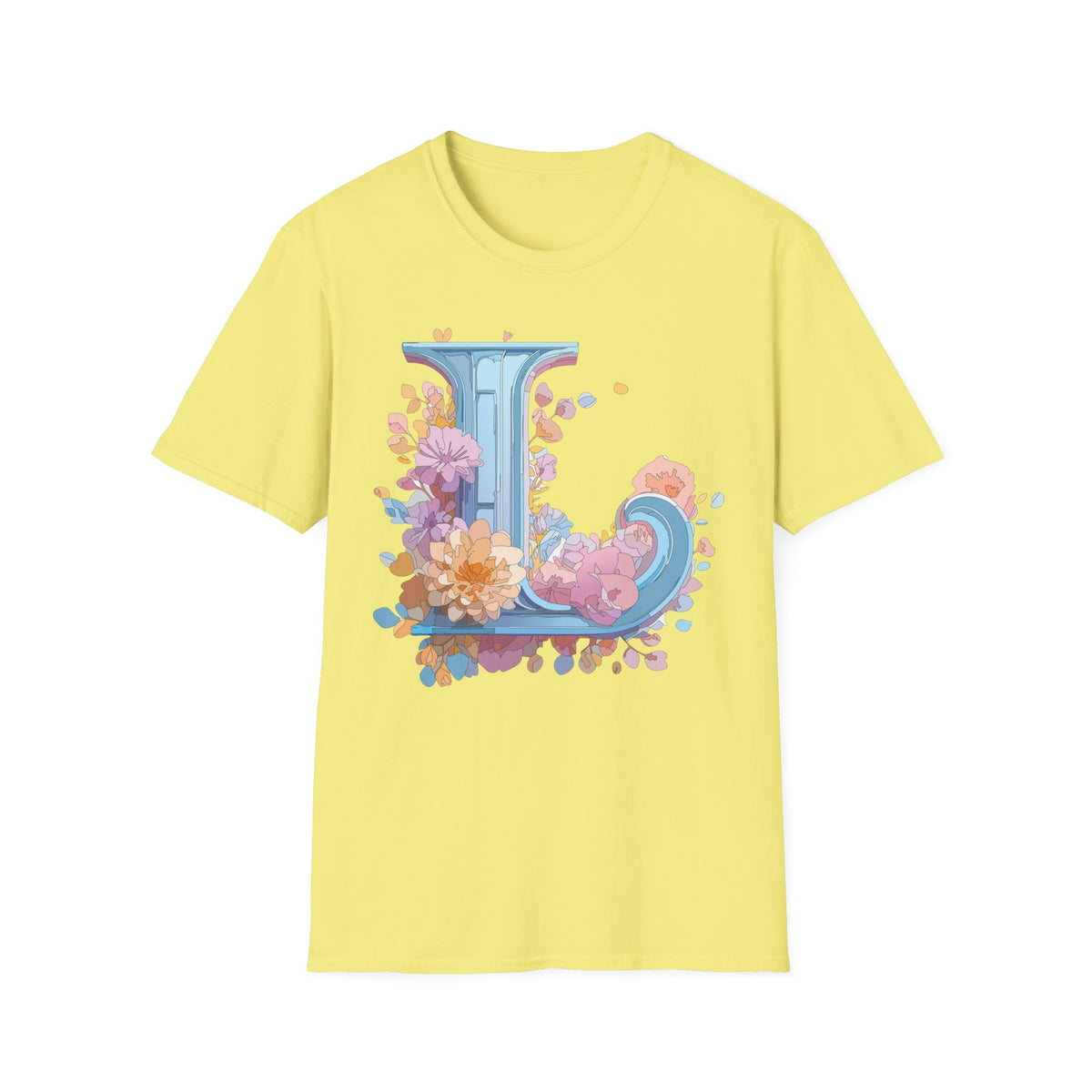 Floral Letter L T-Shirt | Monogram Initial Tee