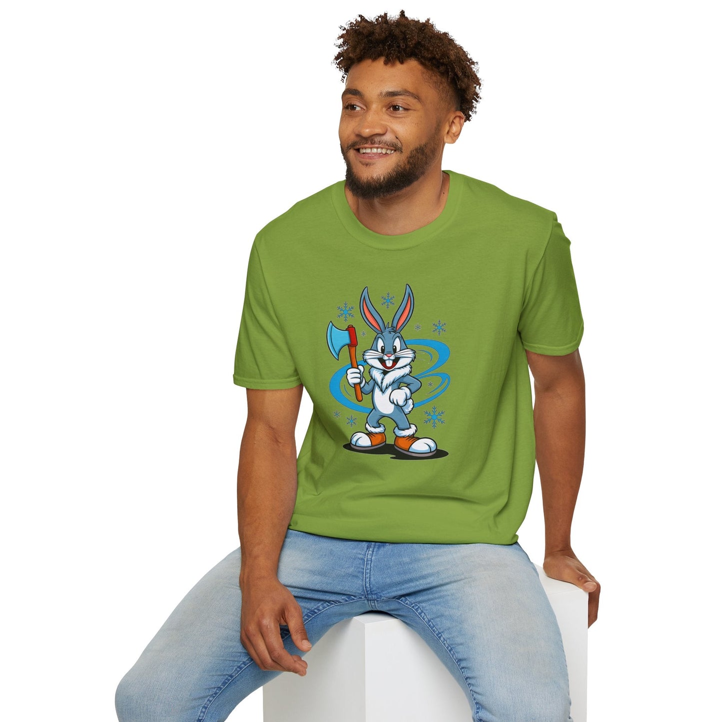 Bugs Bunny T Shirt Cartoon Print Unisex Softstyle Tee Gildan 64000 100 Percent Cotton