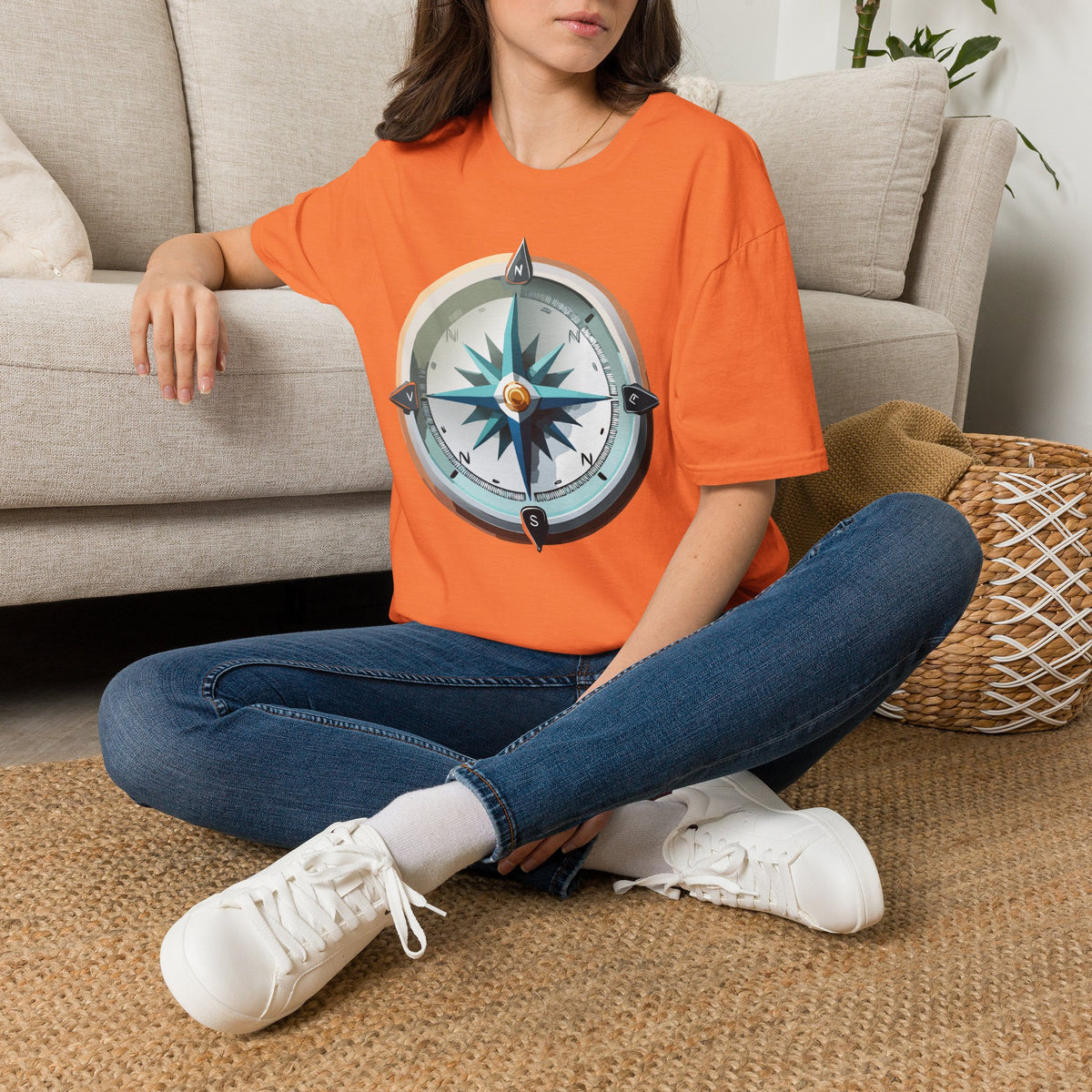 Vintage Compass Tee | Nautical Compass T-Shirt, Adventure Travel Graphic Design Unisex 100 Cotton Gildan T-Shirt