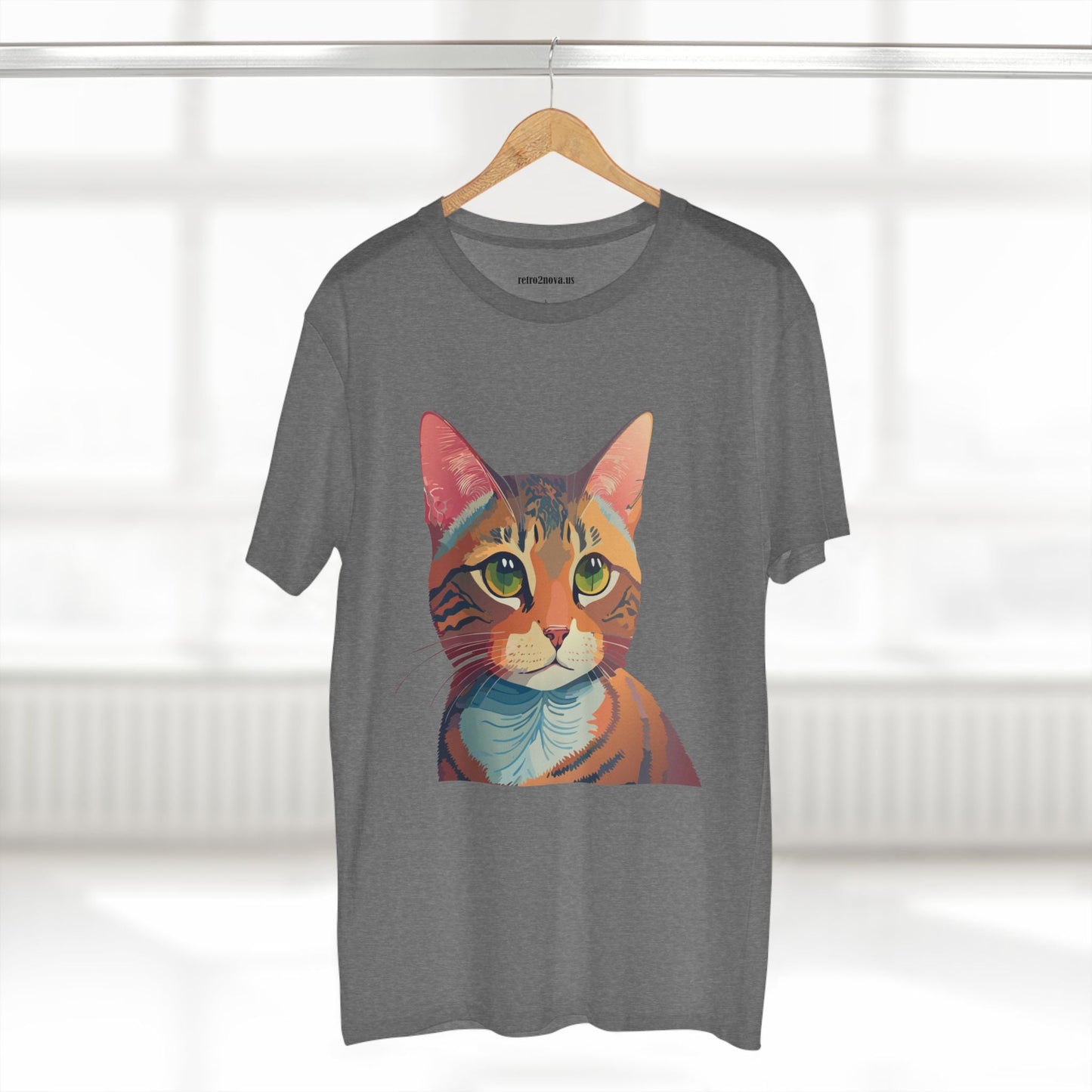 Retro2Nova Cat Art Tee Unisex Premium Cotton Shirt With Original Artwork Design Soft Breathable Comfort Everyday Wear