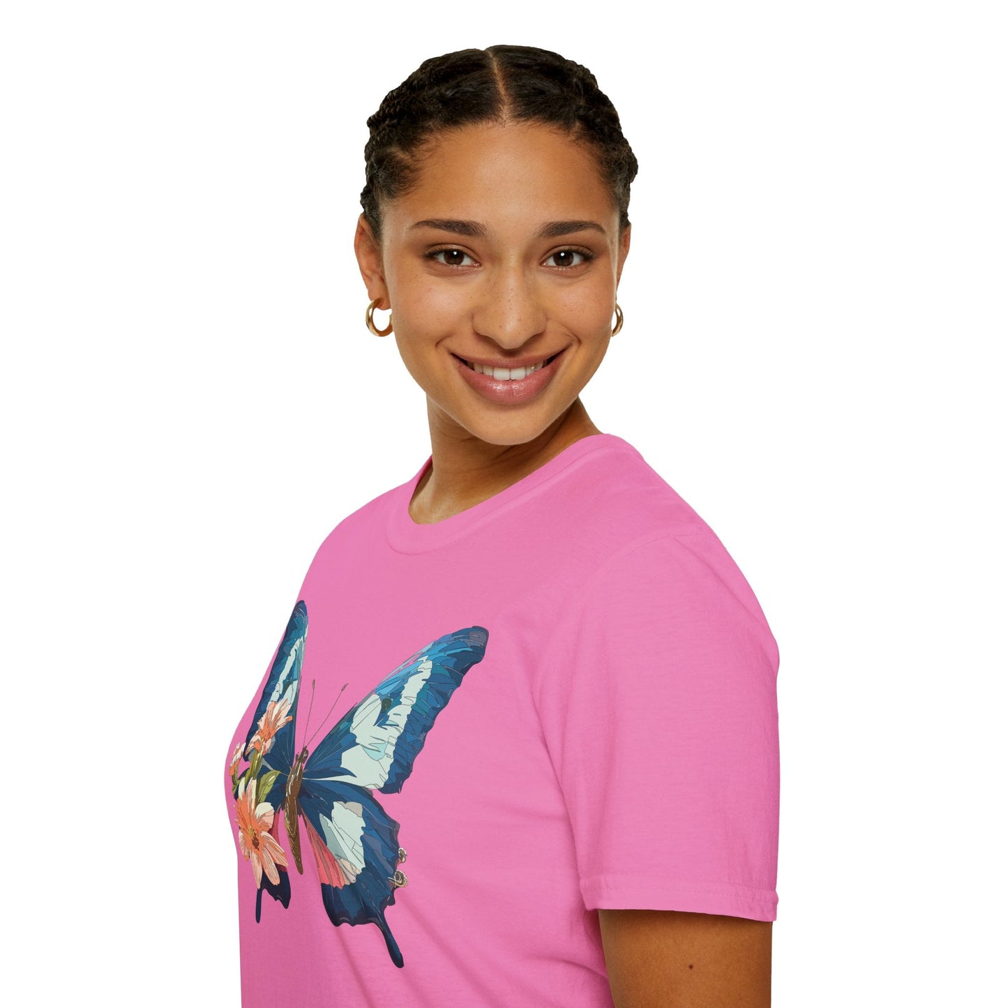 Butterfly Themed Unisex T Shirt Monarch Design Softstyle 64000 100 Cotton Tee For Everyday Comfort