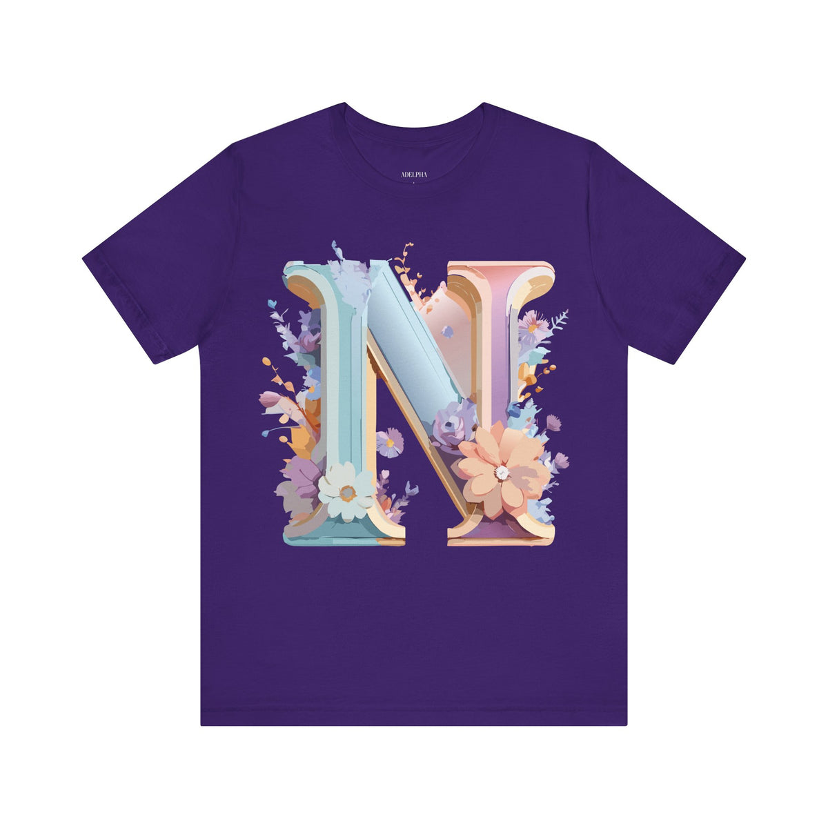 Letter N Graphic Unisex Cotton Bella+Canvas Tee with Art Letter Design