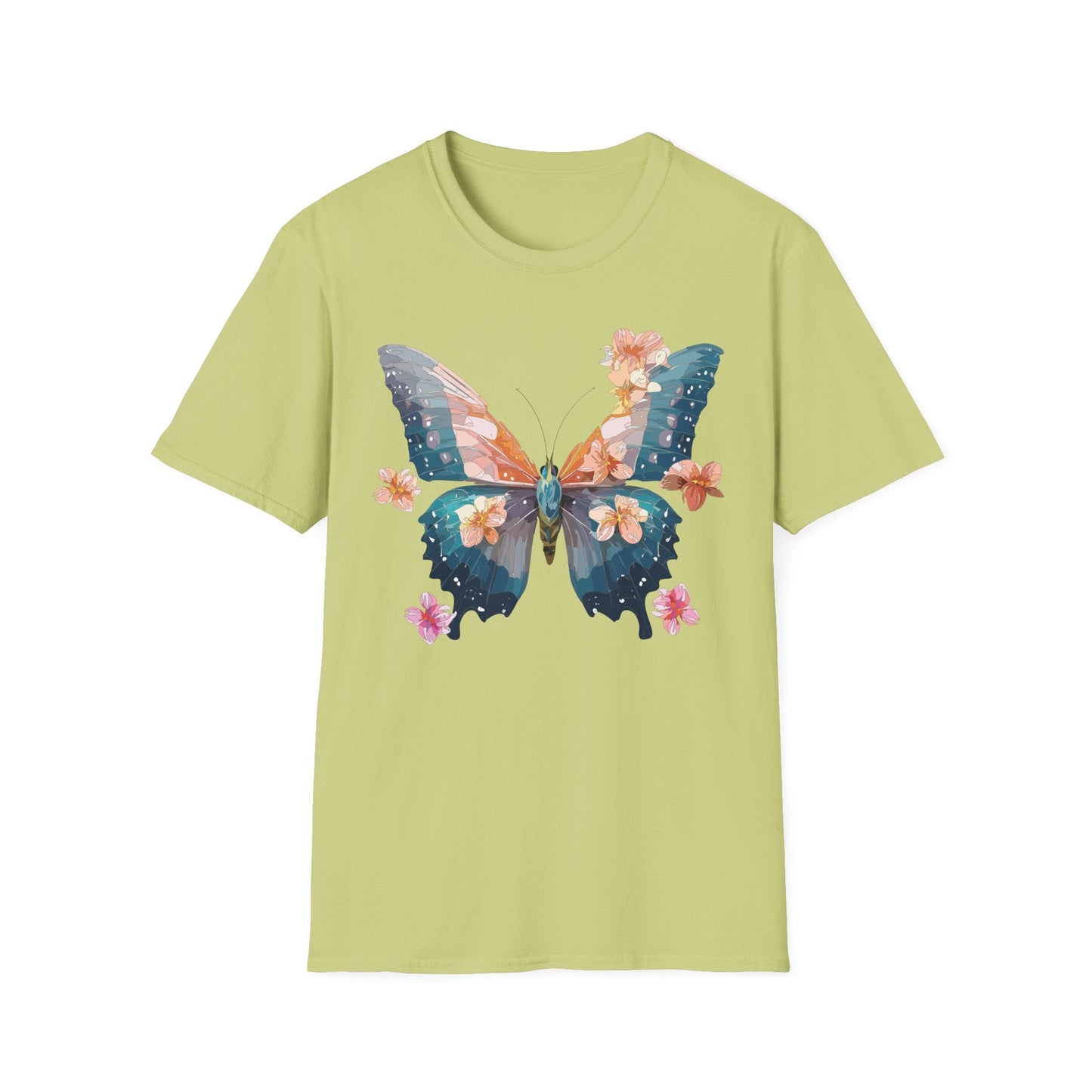 Butterfly Shirt Unisex T Shirt Monarch Print Gildan Softstyle 64000 Ring Spun Cotton Tee