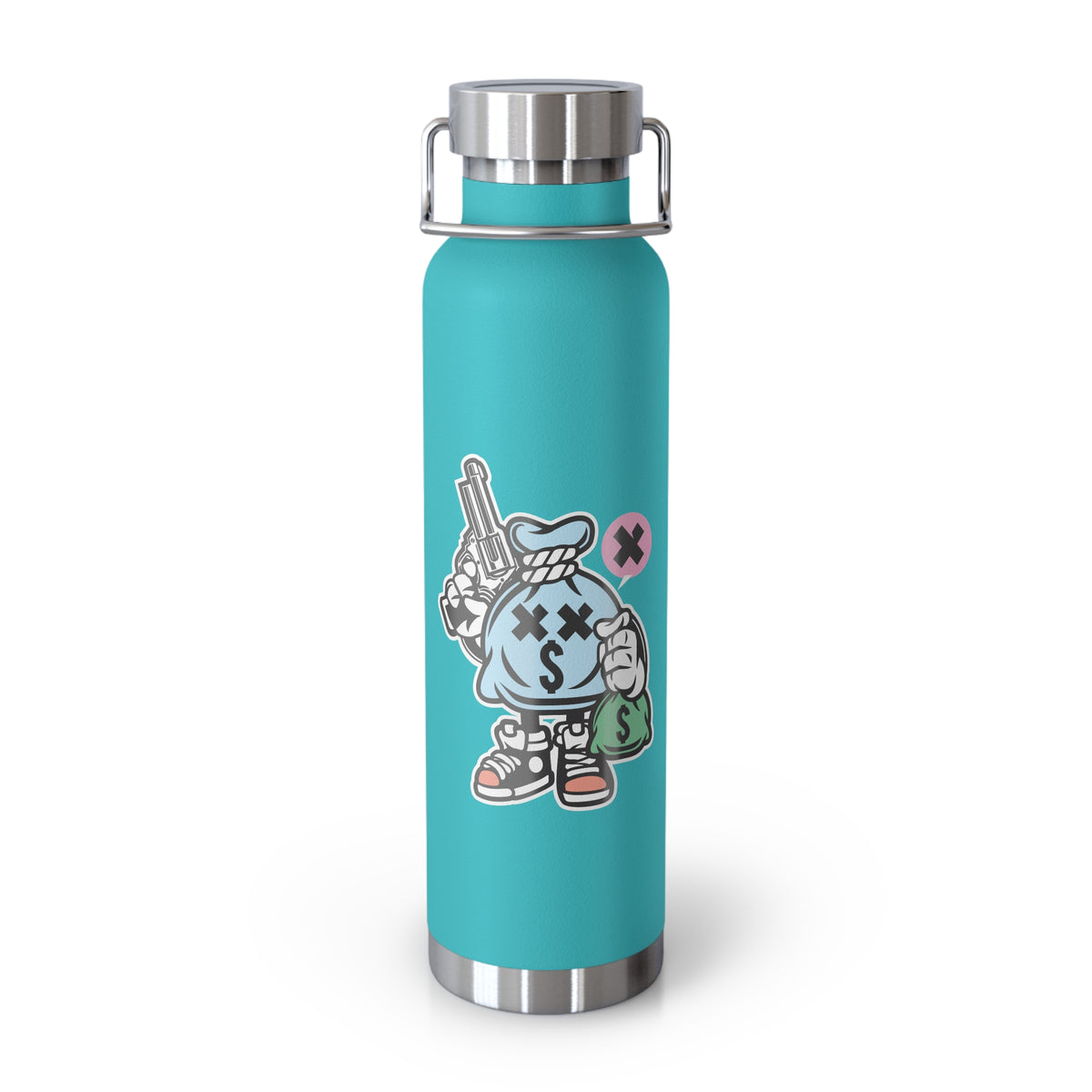 22oz Copper Insulated Water Bottle with Cartoon Design - CV99