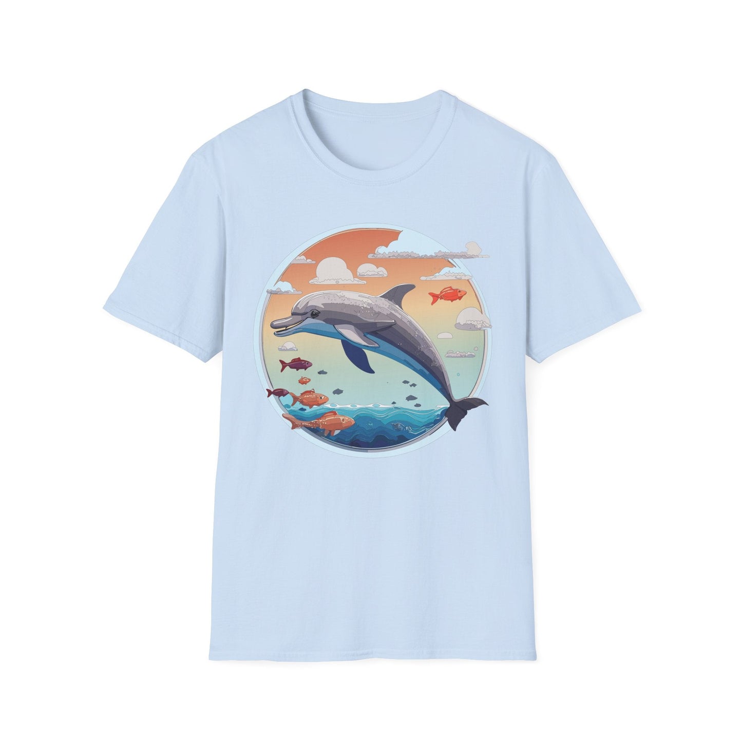 Dolphin Shirt Unisex Gildan Softstyle Cotton Tee For Men Women Dolphin Fish Animal Shirt