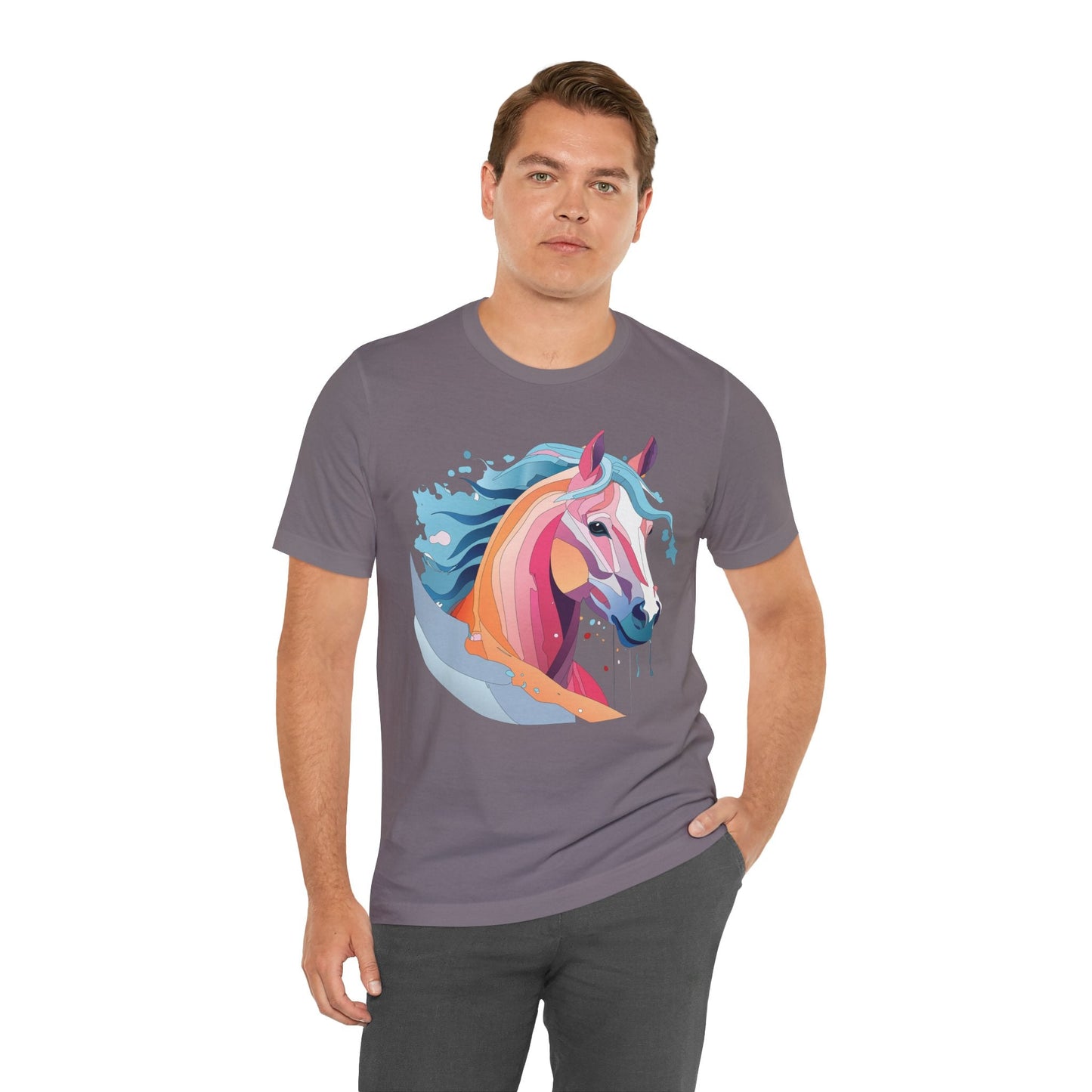 Unisex Animal Tee Shirt With Art Design Wild Animals Short Sleeve Premium Comfort Fit