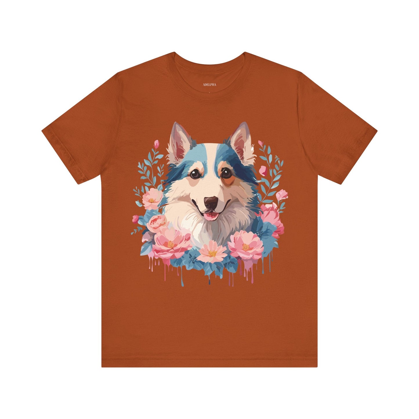 Unisex Graphic Dog Shirt Vintage Inspired Tee Art Design By Adelpha Premium Short Sleeve