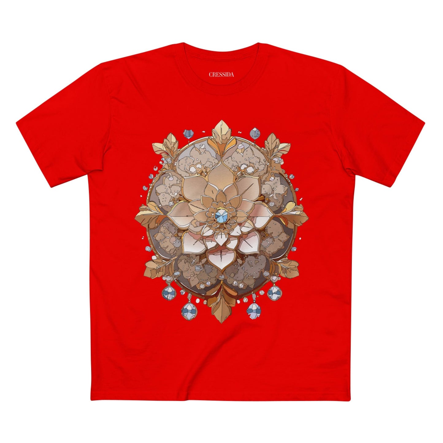 Floral Graphic T-Shirt Unisex 100 Cotton Art Design with Antique Flowers Tee 17
