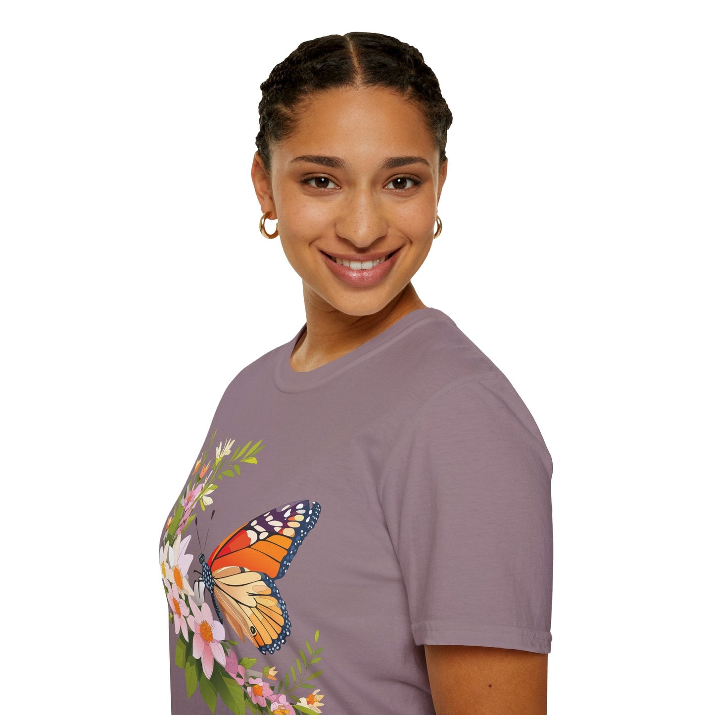 Monarch Butterfly T Shirt Unisex Softstyle Gildan 64000 100 Percent Cotton Tee Breathable