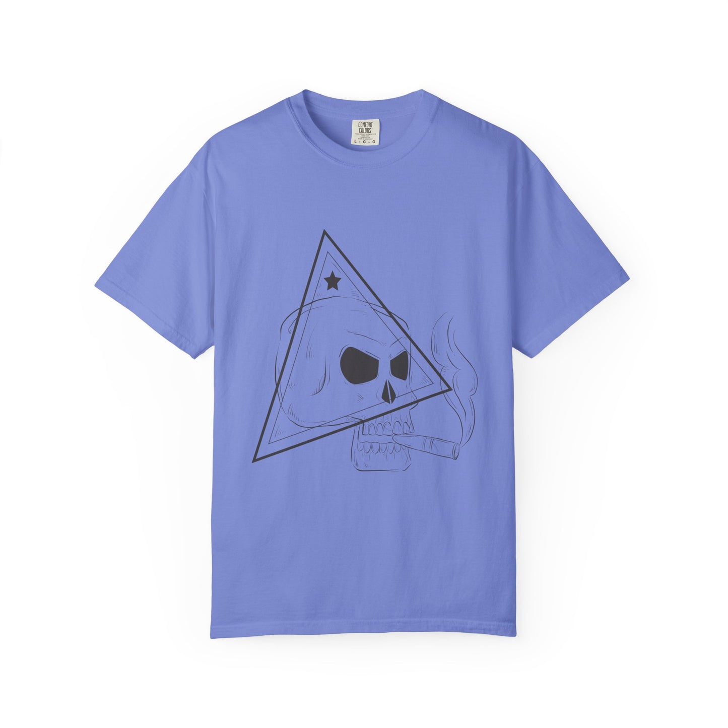 Unisex Cotton Short Sleeve T-Shirt with Skull Graphic Design