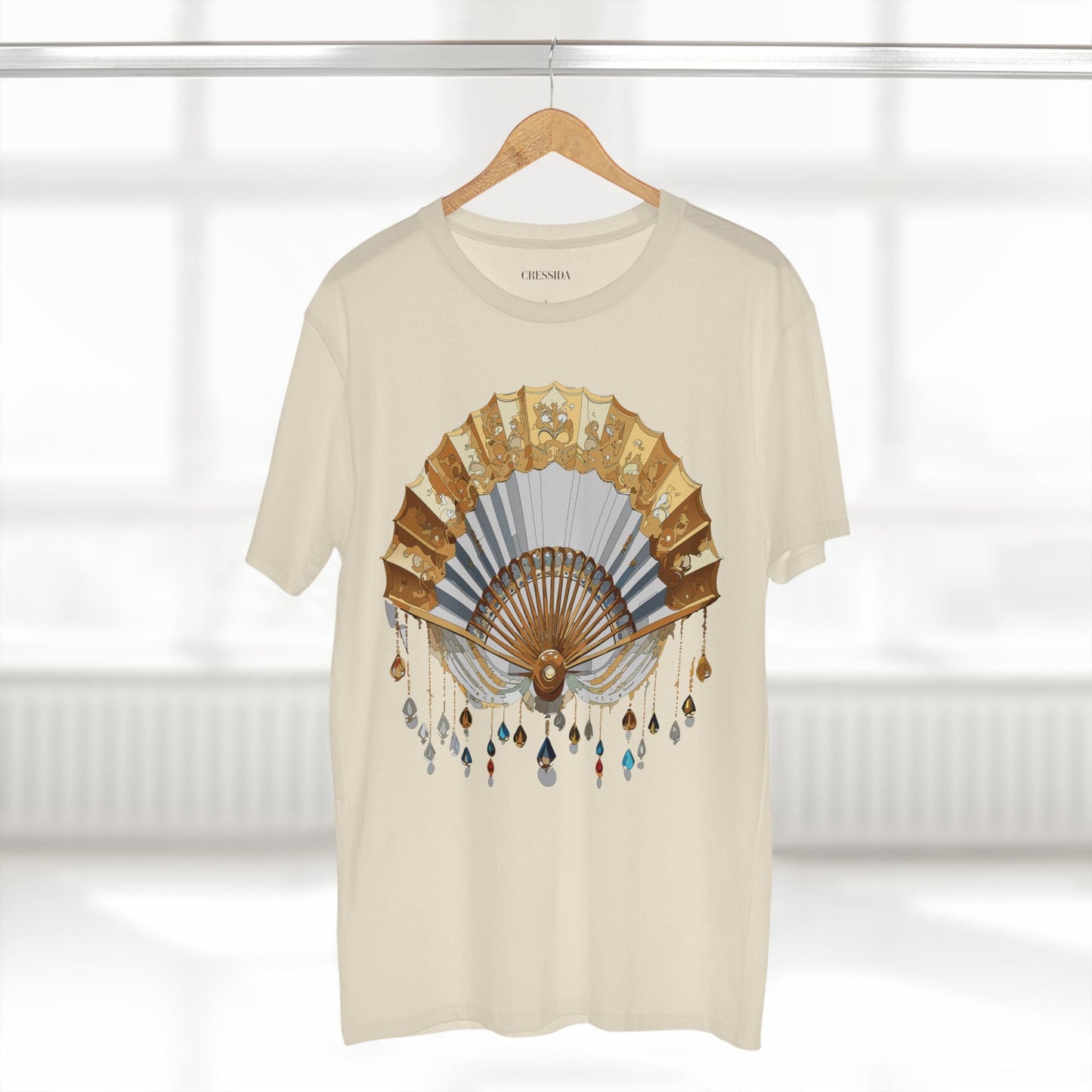 Antique Fan Graphic Design T-Shirt Unisex 100 Cotton Floral Carnival Artwork Tee 13