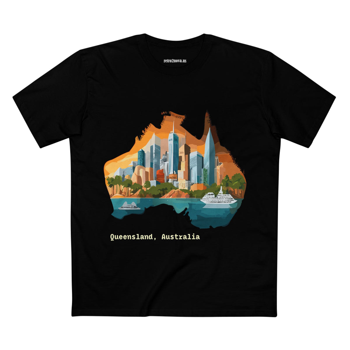 Queensland Australia skyline Tee | Australia map cityscape shirt