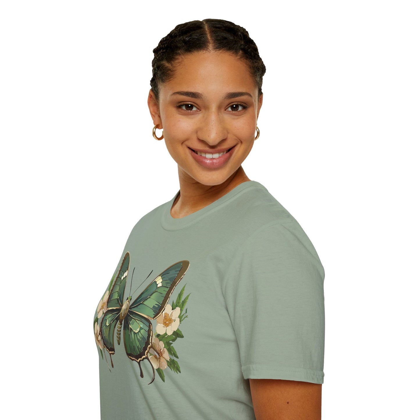 Butterfly Shirt Monarch Style Unisex T Shirt Gildan Softstyle 64000 100 Percent Ring Spun Cotton