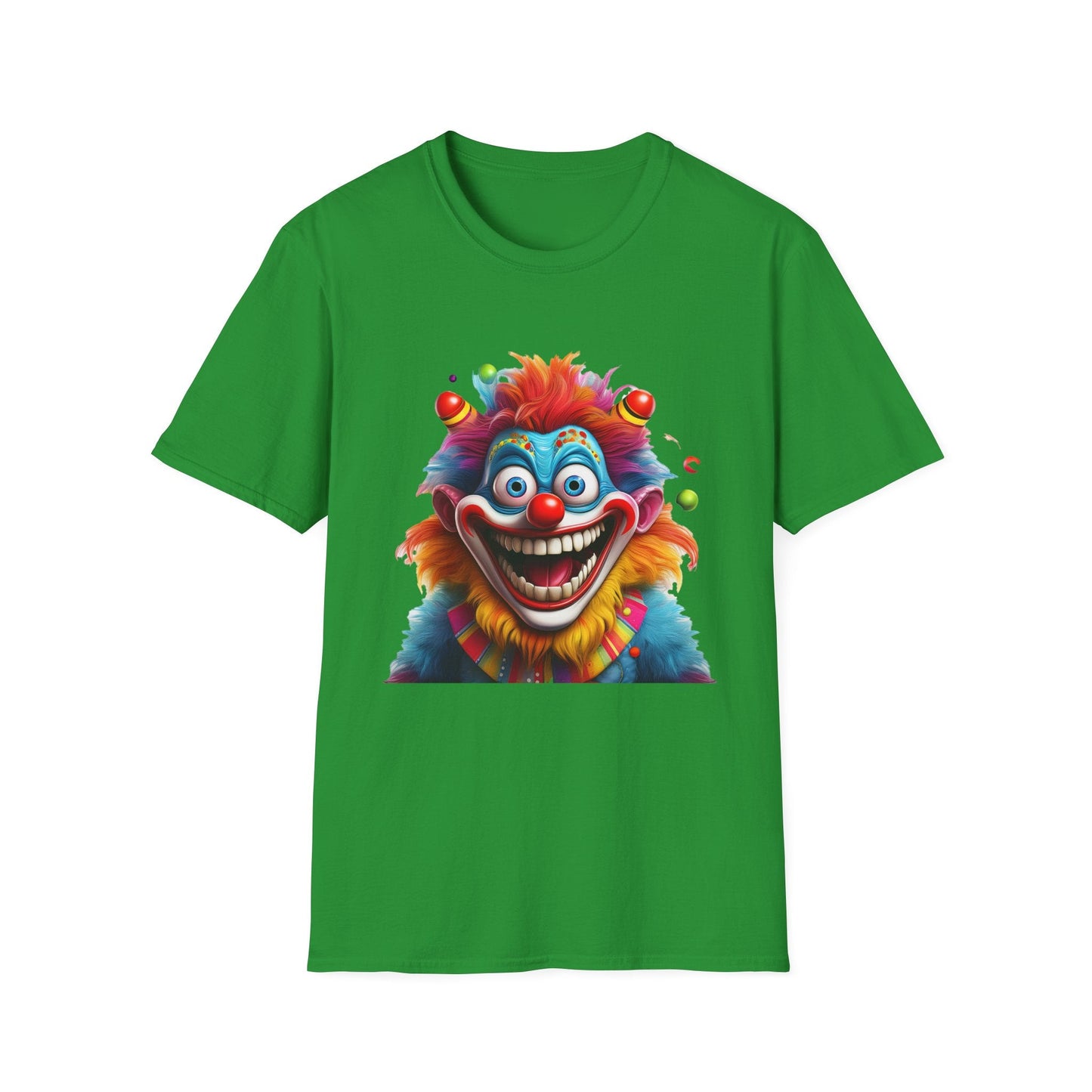 Clown Themed Unisex T Shirt Funny Man Circus Scary Man Tee Gildan Softstyle 64000 Cotton