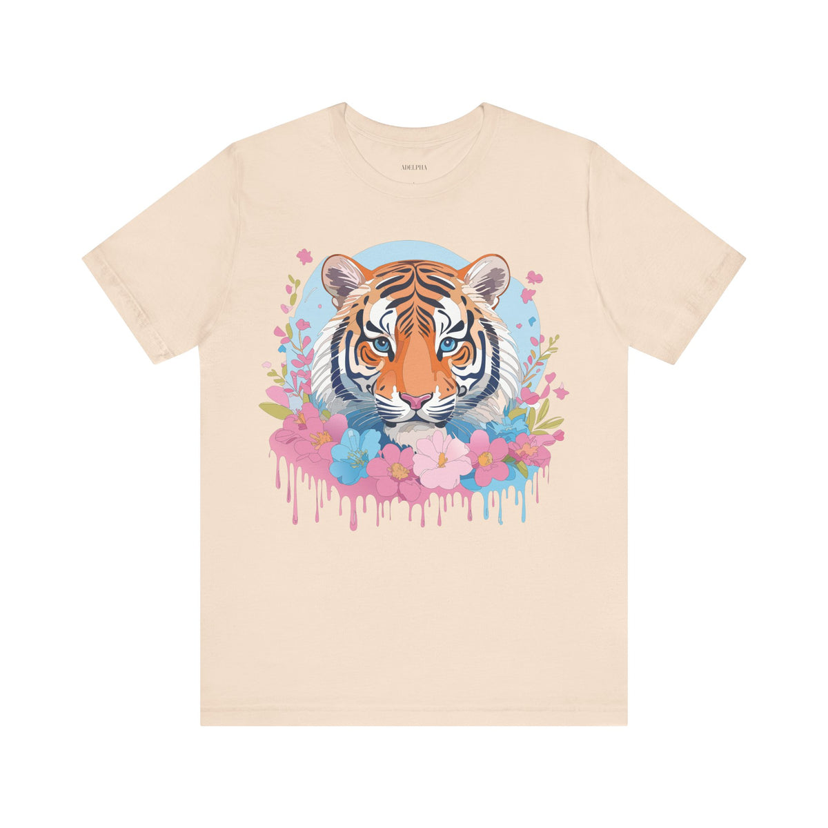 Tiger Graphic Unisex Cotton Bella+Canvas Tee with Art Animal Design e71