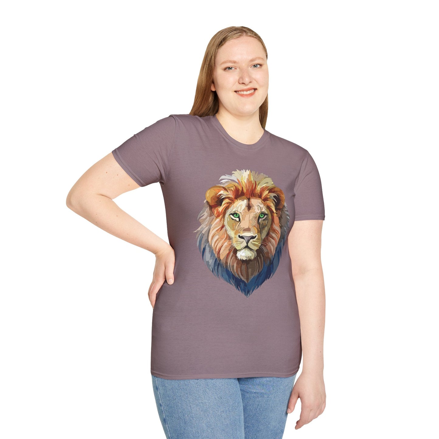 Lion Shirt Unisex Animal Tee Gildan Softstyle 64000 Cotton Comfort
