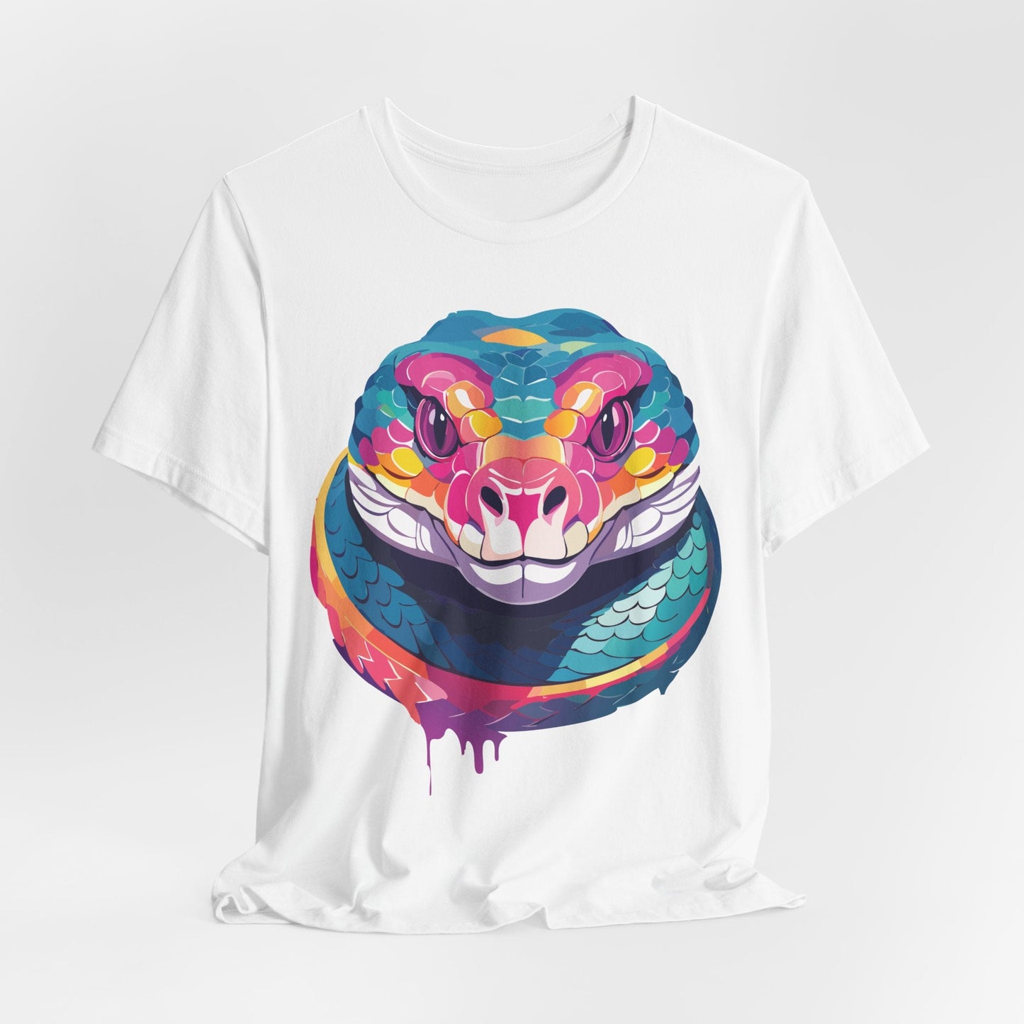 Unisex Animal Tee Shirt With Art Design, Wild Animals Short Sleeve Graphic Tee For Everyday Wear