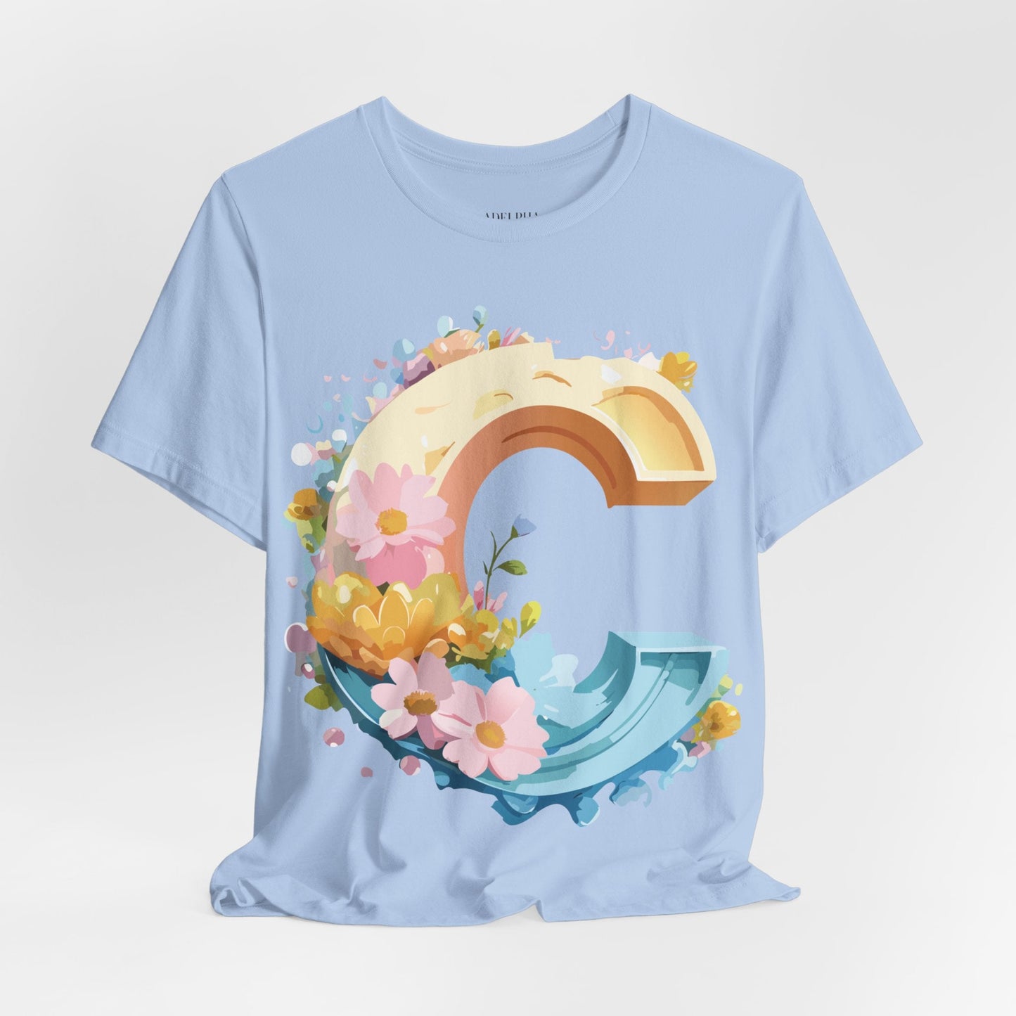 Letter C Shirt Unisex Graphic Tee By Adelpha With Vintage Inspired Artwork Design Premium Edition