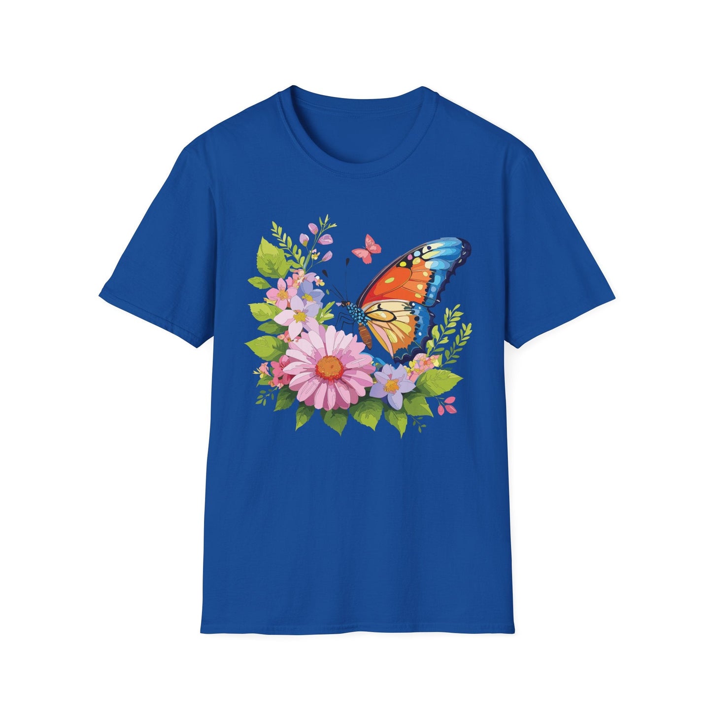 Butterfly T Shirt Unisex Short Sleeve Gildan Softstyle 64000 Monarch Butterfly Design Graphic