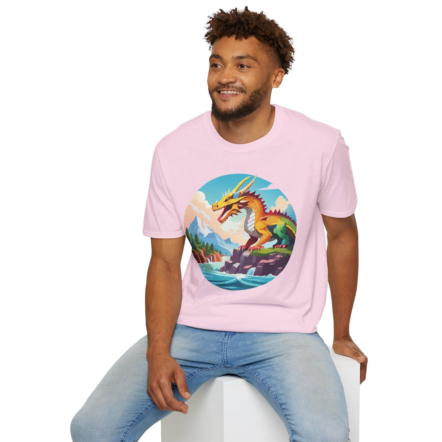 Dragon Graphic Unisex Cotton Softstyle Art Design Tee With Animals 25