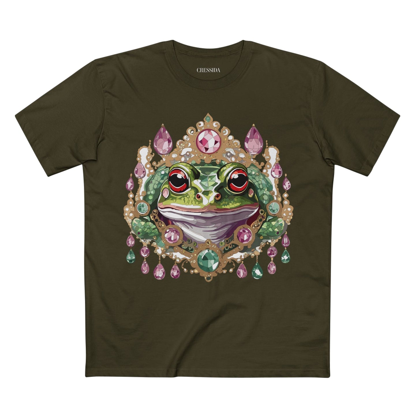 Frog Graphic Unisex 100 Cotton Tee With Unique Animal Golden Medallion Art Design 26