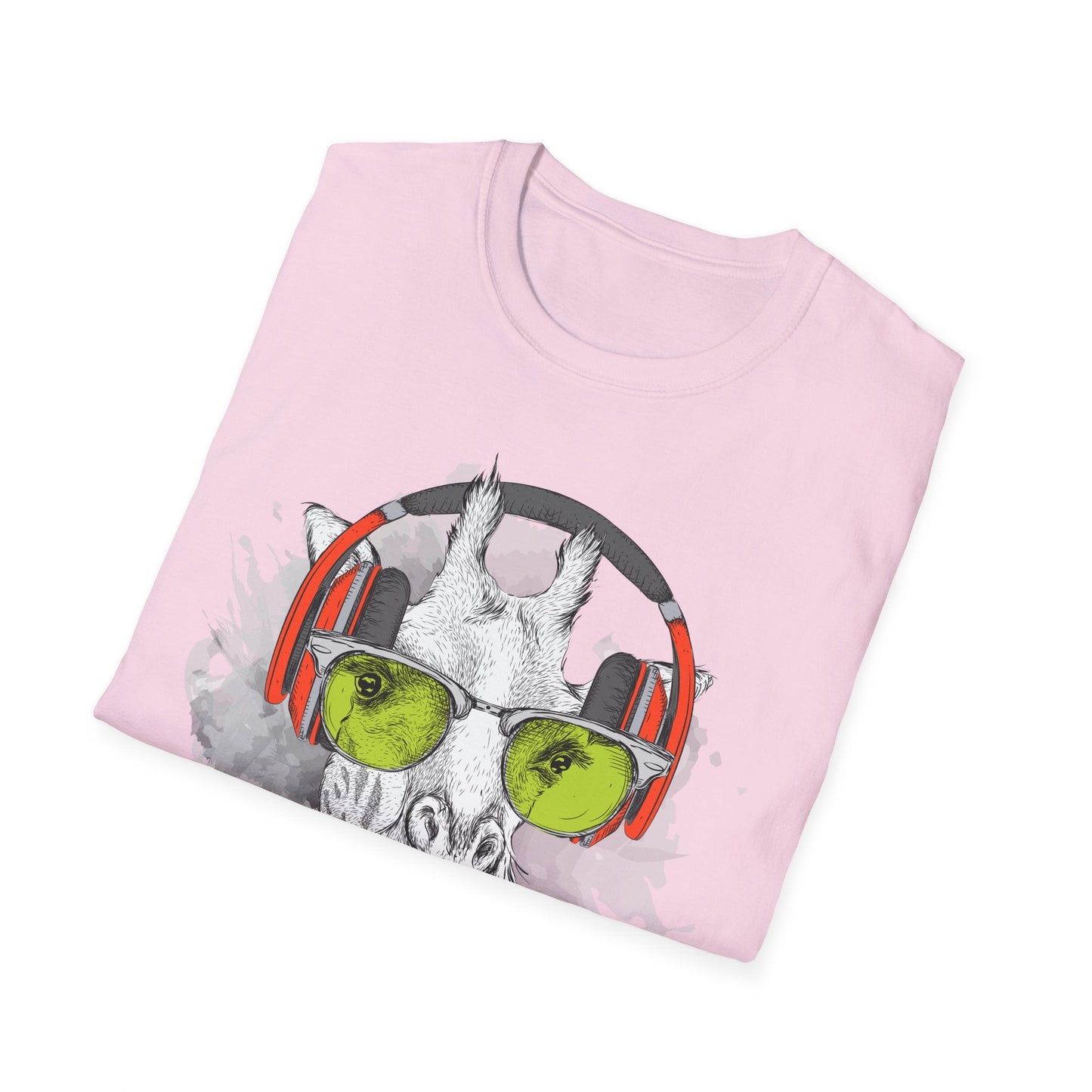 I Love Music Animals Shirt With Headphones Unisex Gildan Softstyle 100 Percent Ring Spun Cotton Tee
