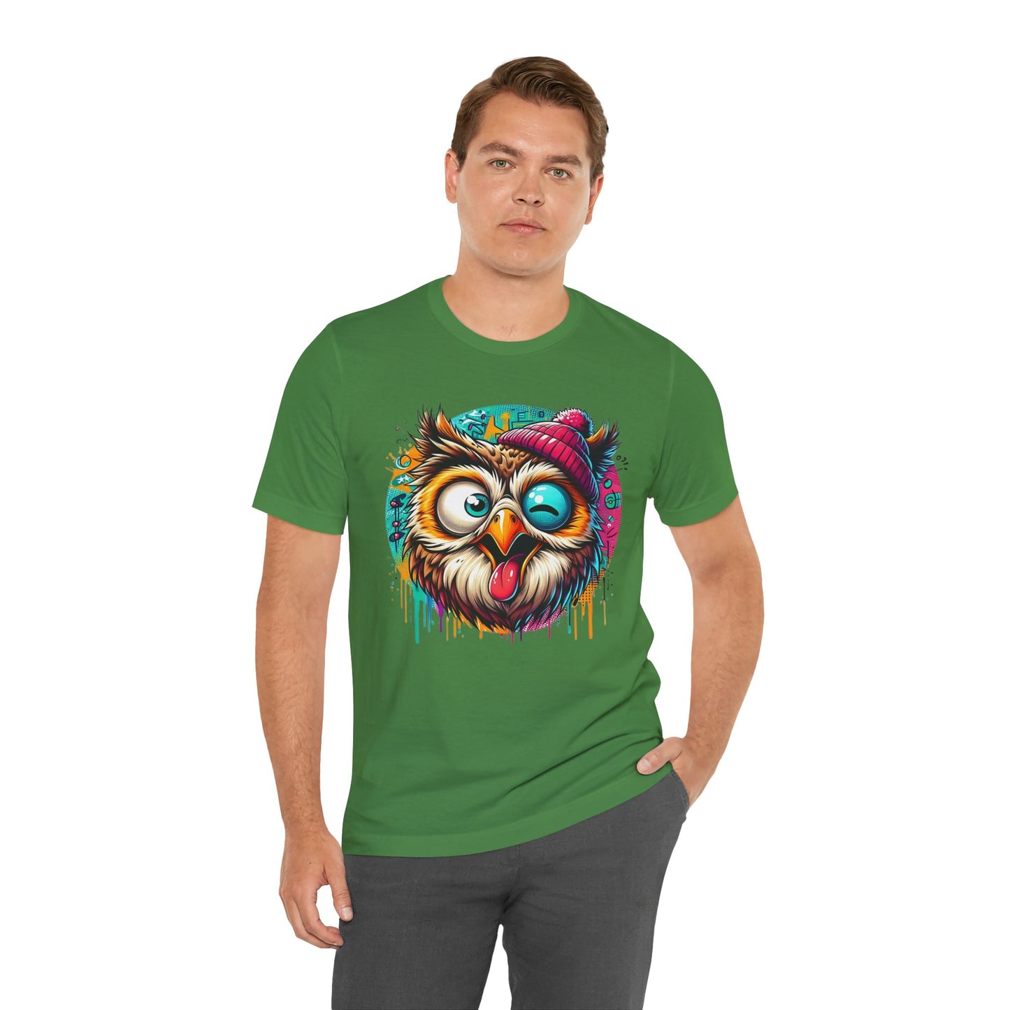 Colorful Owl Graphic Tee, Fun Owl Shirt, Funny Bird Shirt, Cute Cartoon Tees, Animal T-Shirt, Animal Tees, Art Design T-Shirt