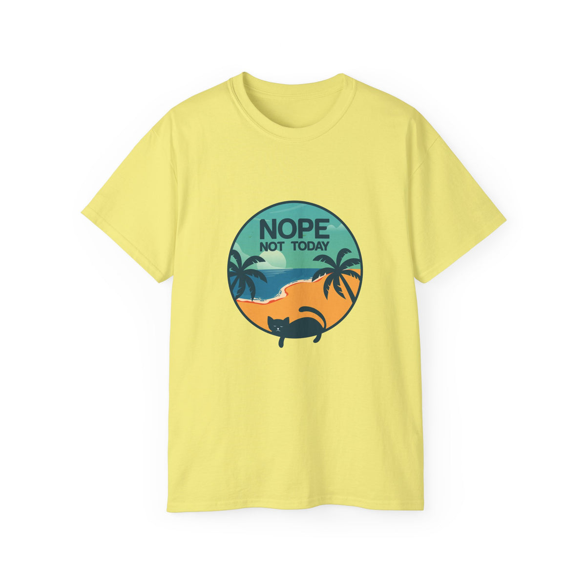 Nope Not Today sloth tee | Tropical palm sunset shirt