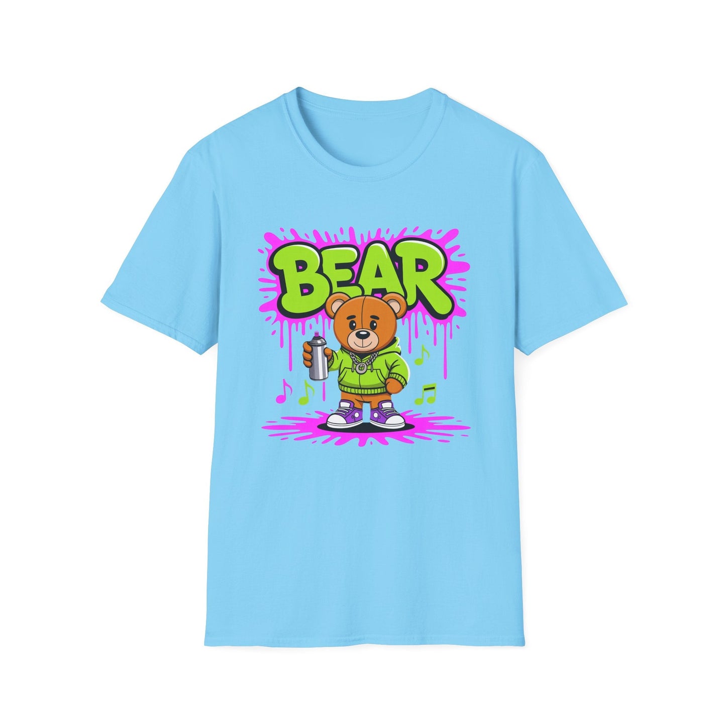 Unisex Cartoon T Shirt With Funny Animals Print Gildan Softstyle 64000 Tee Comfortable Everyday Wear