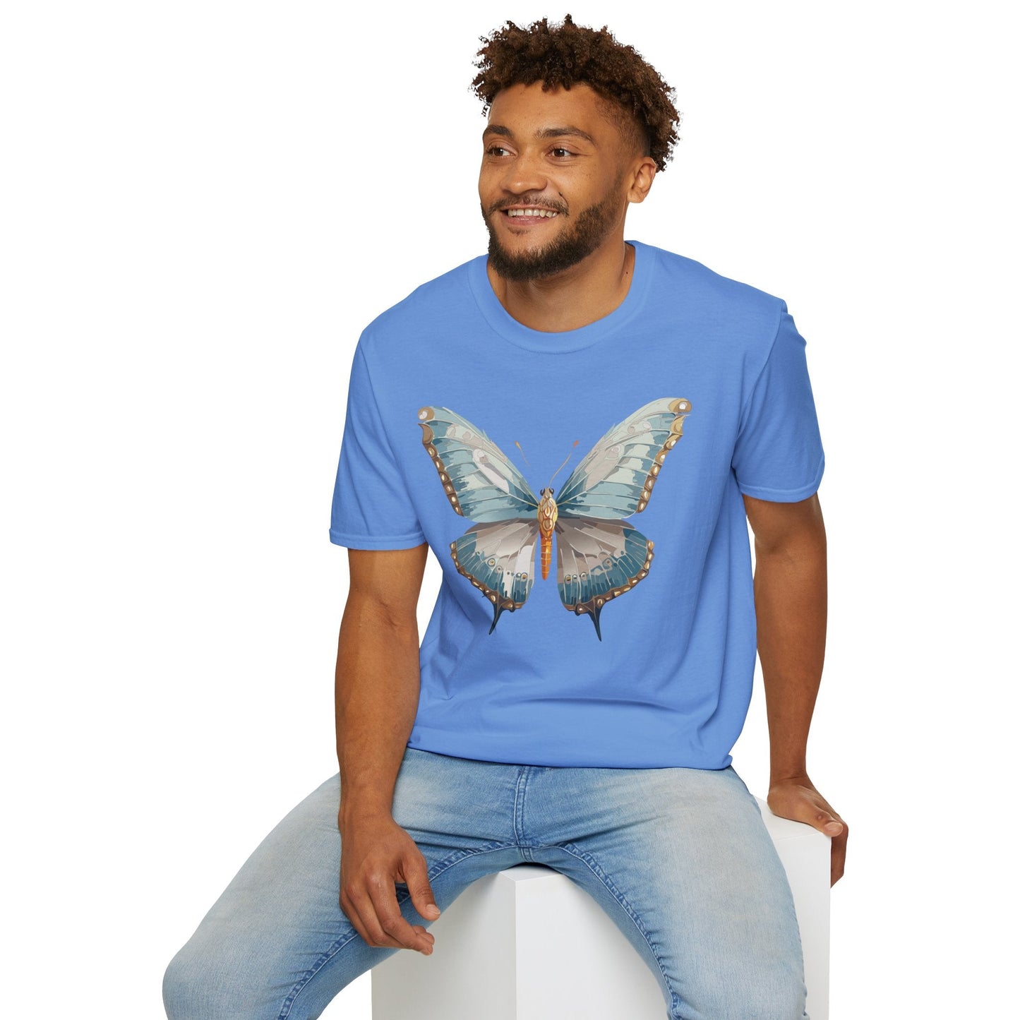 Butterfly Emblem Shirt Unisex T Shirt Gildan Softstyle 64000 Monarch Print Cotton Tee Everyday