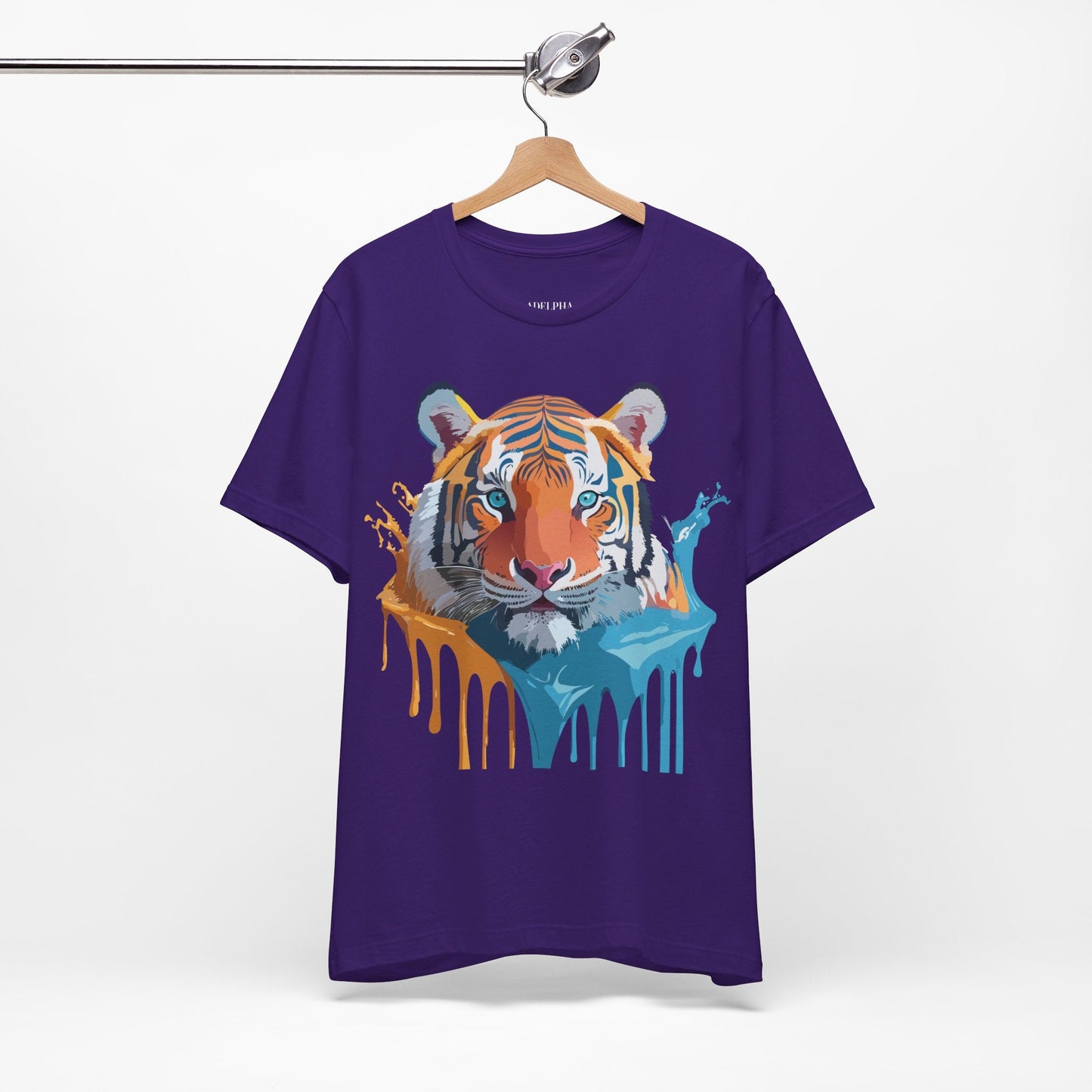 Tiger Graphic Tee Unisex Short Sleeve Shirt Featuring Vintage Inspired Artwork By Adelpha