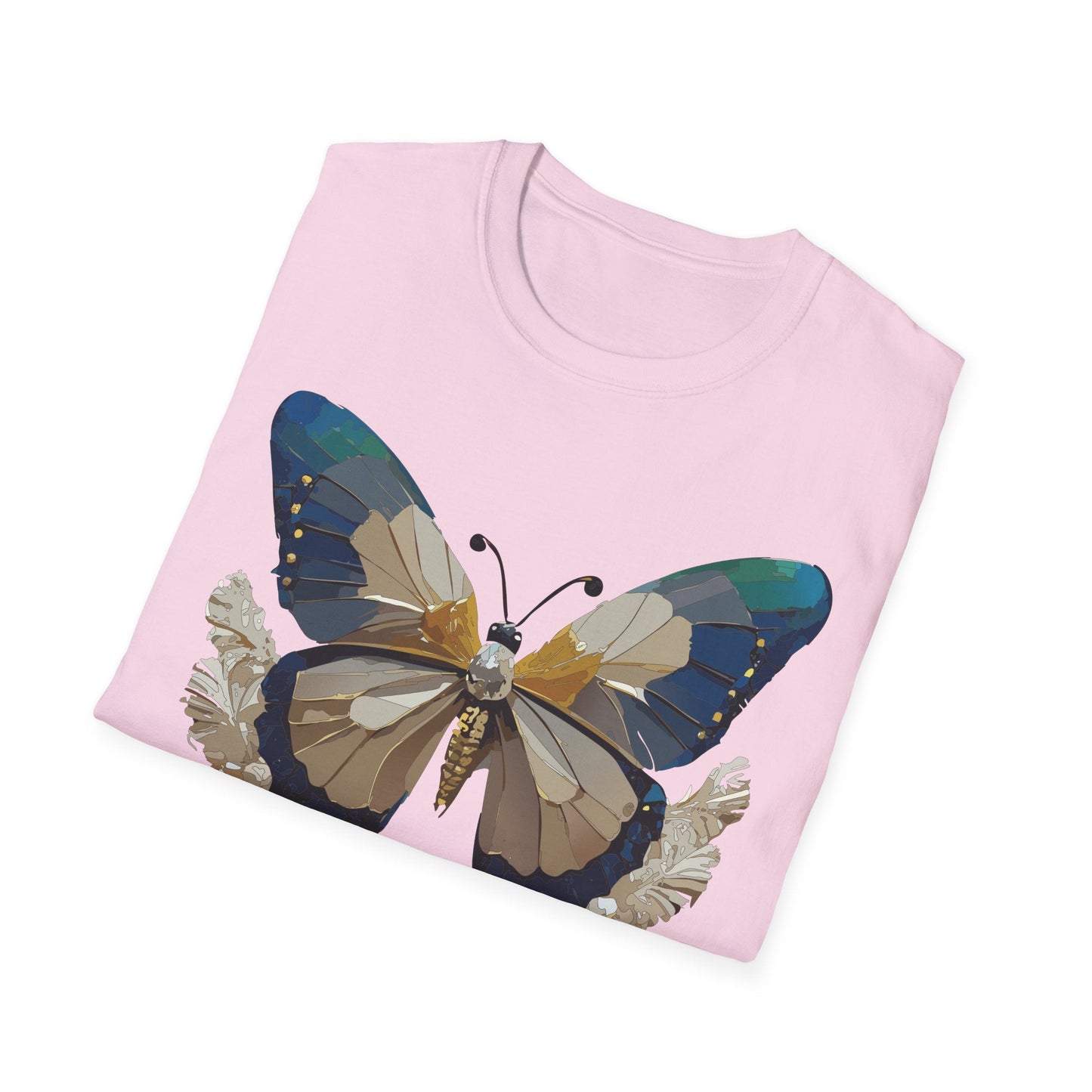 Butterfly Themed Unisex T Shirt With Monarch Design Gildan Softstyle 64000 Premium Ring Spun Cotton