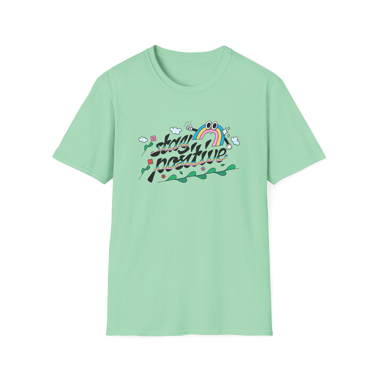 Positive Slogan Positive Words Tee with Good Quotes Graphic Tee Gildan Unisex 100 Cotton Tee Shirt p106