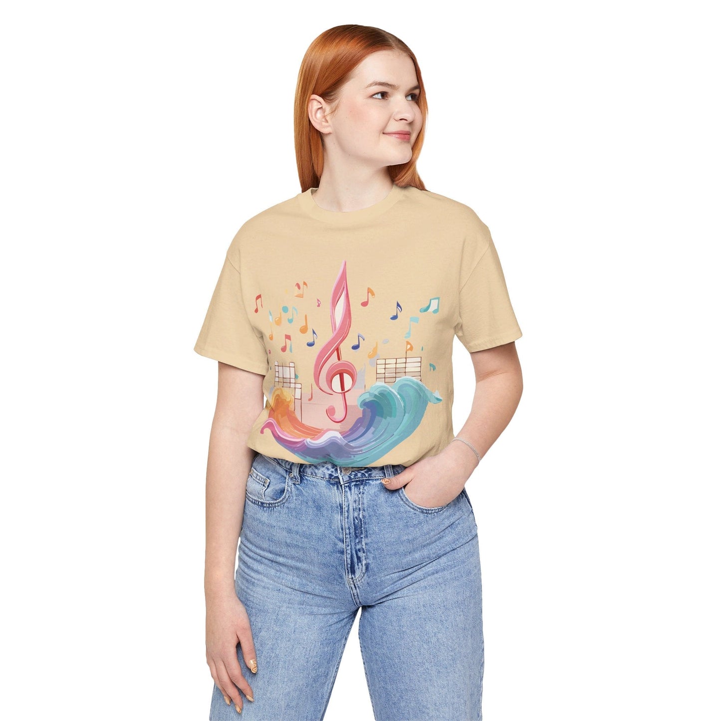 Music Graphic Unisex 100 Cotton Vintage Art with Musical Elements Tee 30