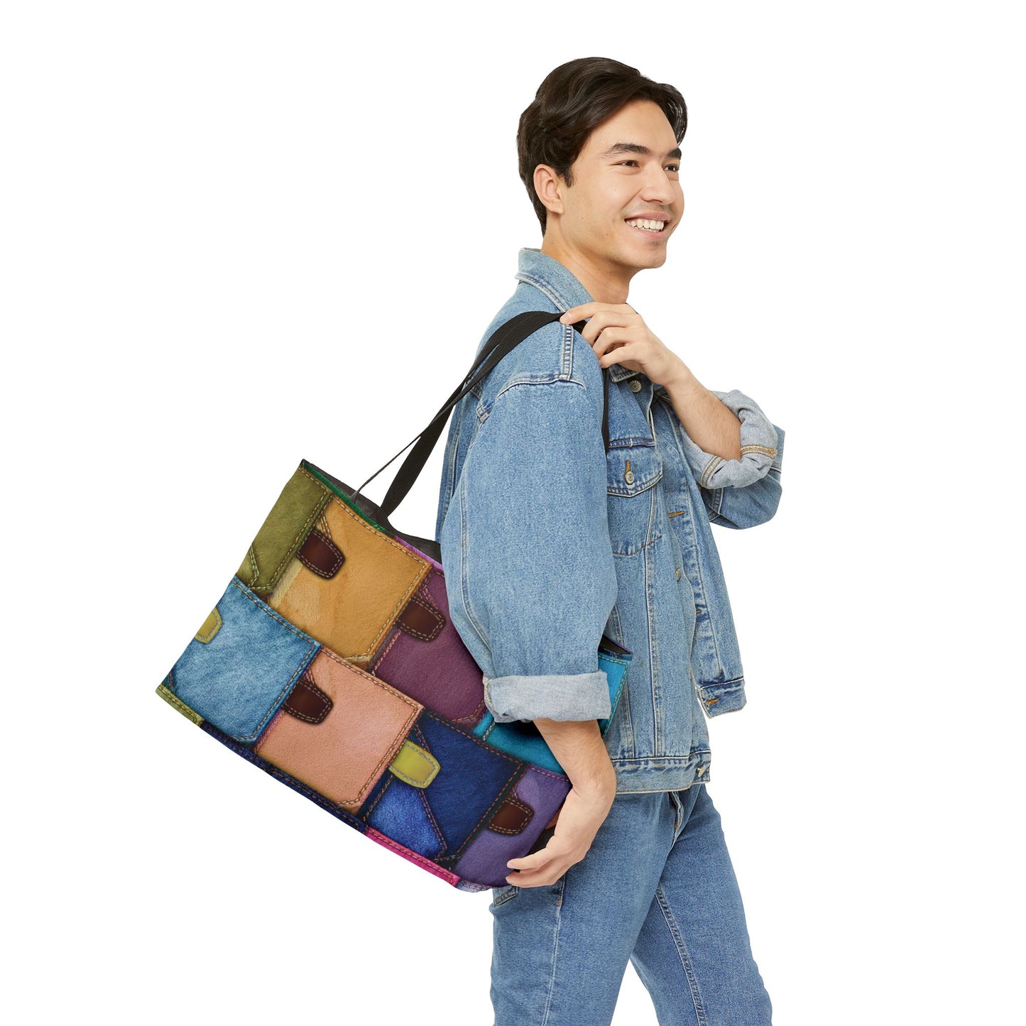 Denim Print Yoga Bag High-Quality 100% Spun Polyester 24x13 Canvas Gym Bag 39