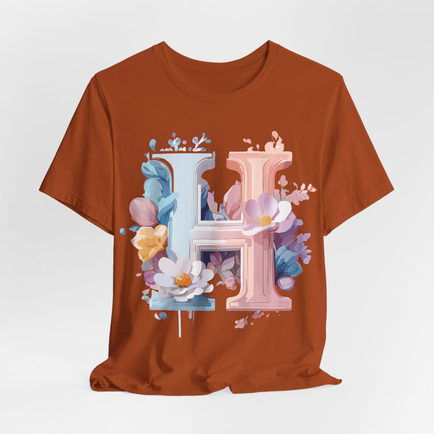 Letter H Shirt Graphic Tee Unisex Short Sleeve Premium Vintage Inspired Artwork Adelpha