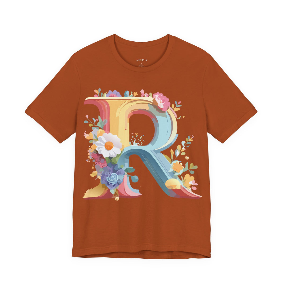 Letter R Graphic Unisex Cotton Bella+Canvas Tee with Art Letter Design