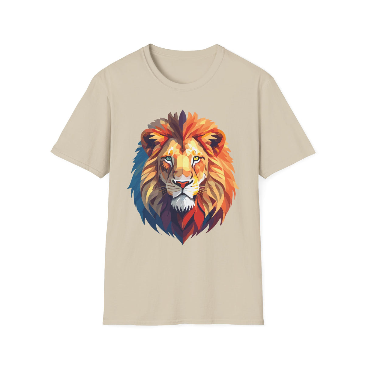 Colorful Lion Head T-Shirt | Vibrant Animal Portrait, Wildlife Tee