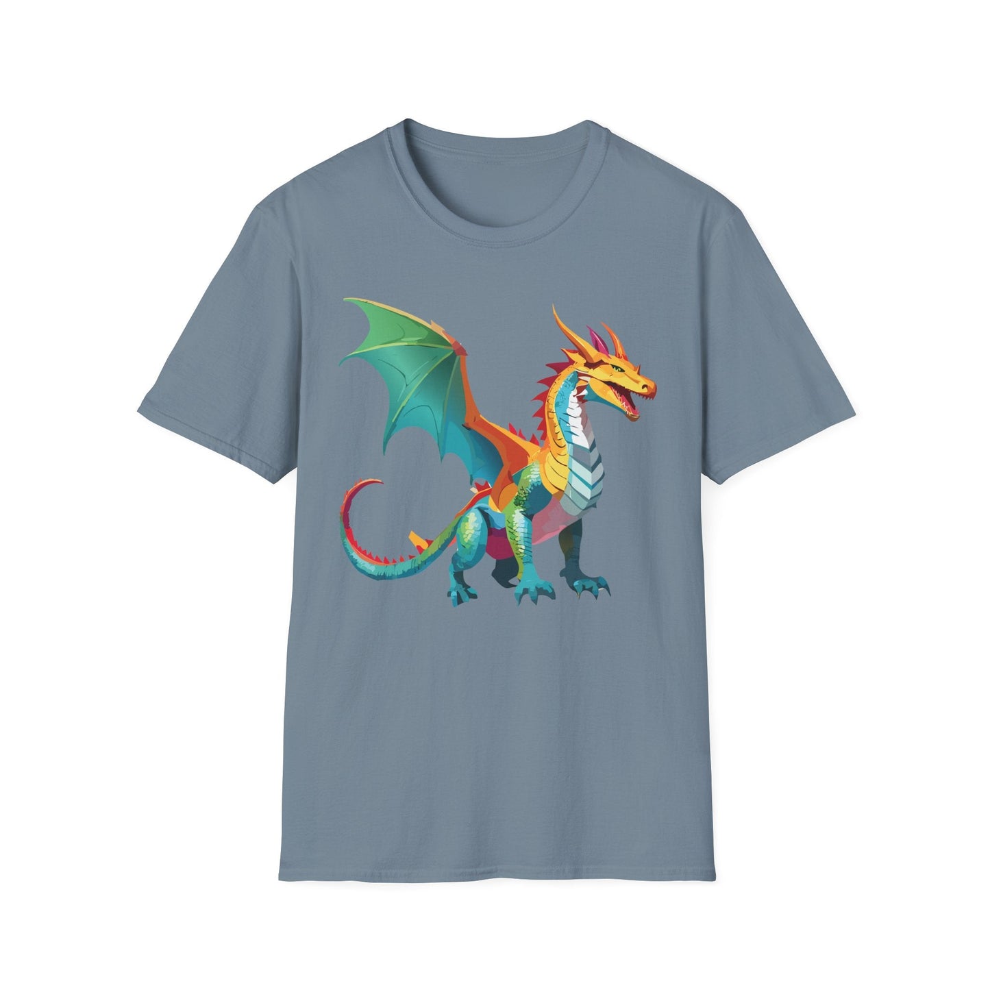 Dragon T Shirt Unisex Animal Design Tee Softstyle Gildan 64000 100 Percent Ring Spun Cotton