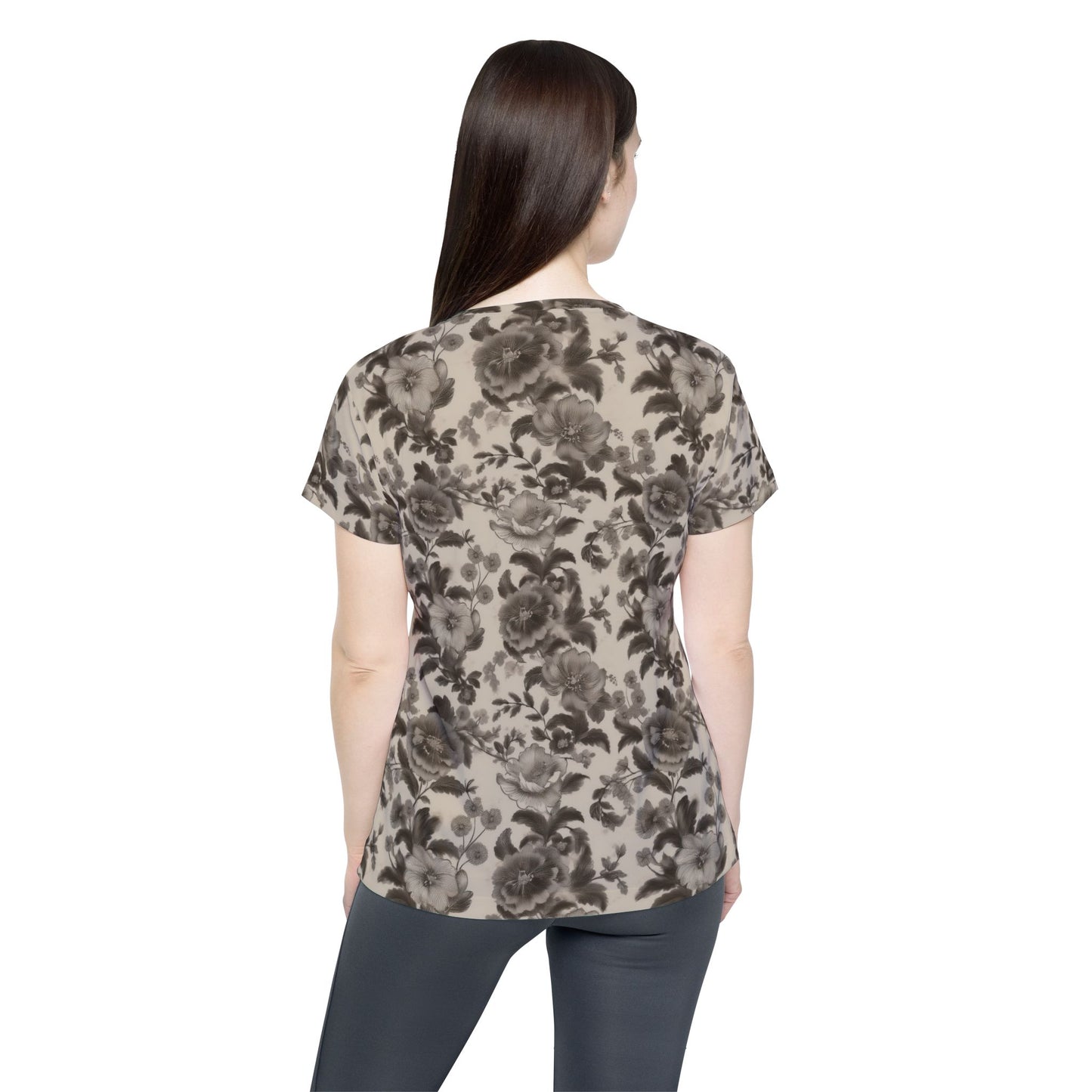 Women Poly T-Shirt with Floral Print