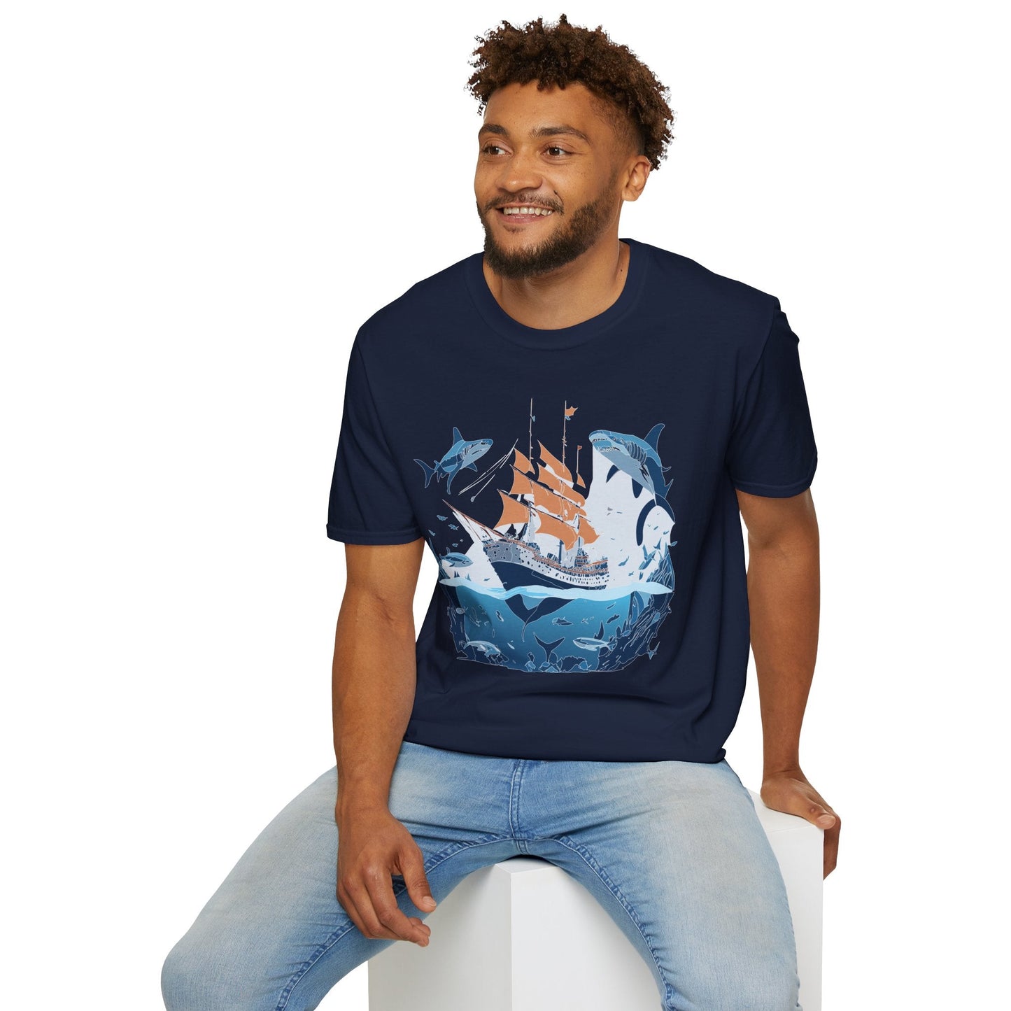 Ocean Graphic Unisex Softstyle Cotton Tee 18