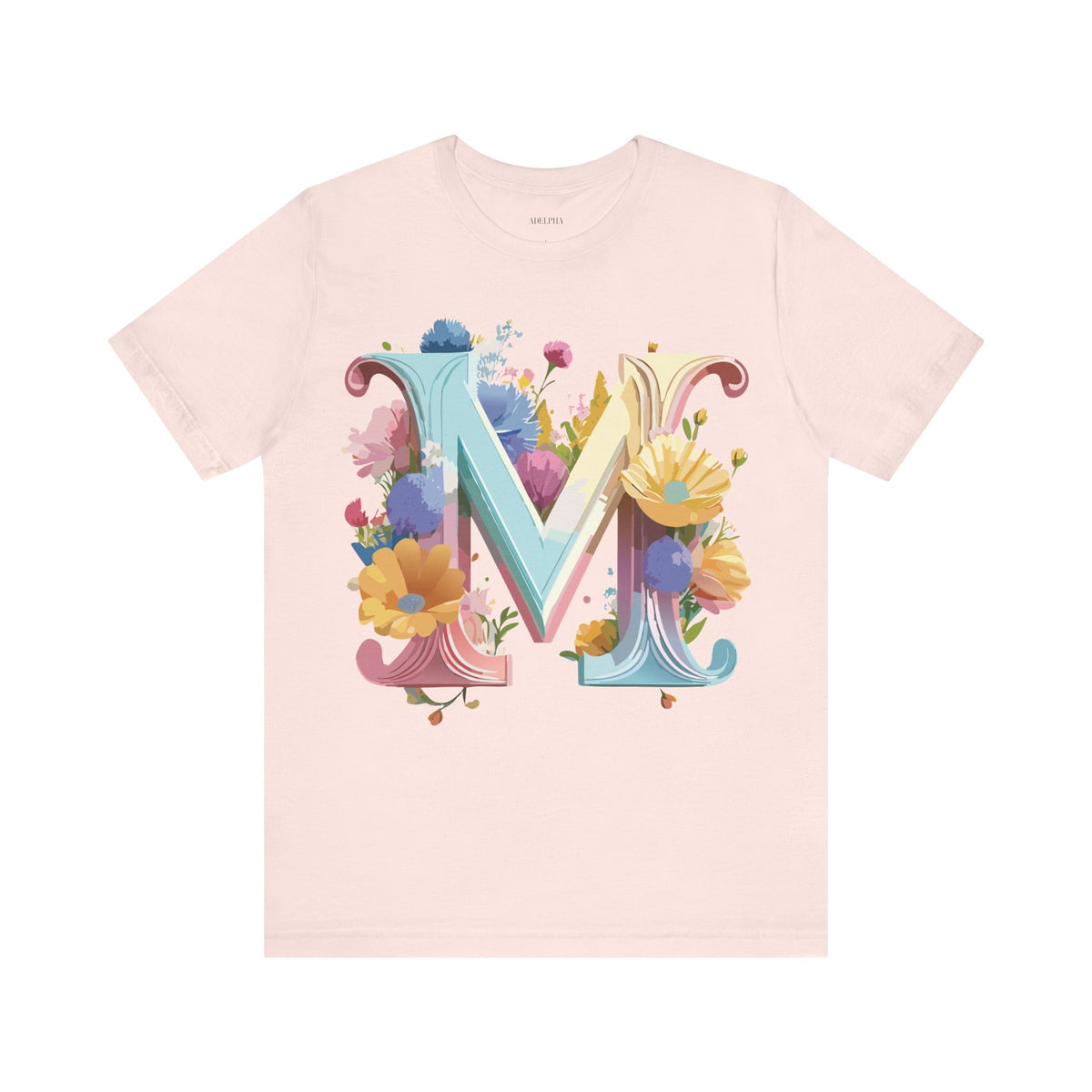 Letter M Graphic Unisex Cotton Bella+Canvas Tee with Art Letter Design